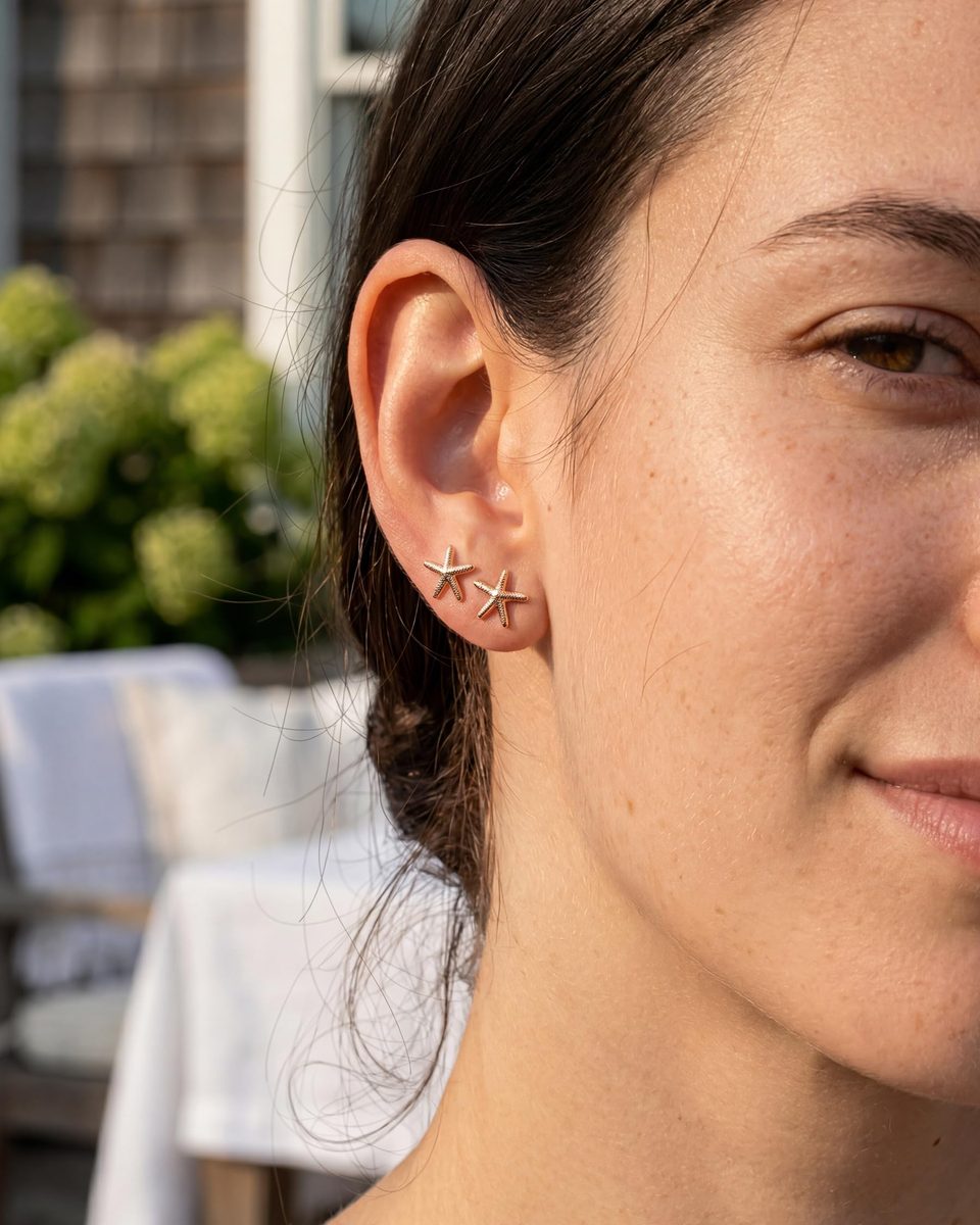 Dainty Rose Gold Stud Earrings – photo 8