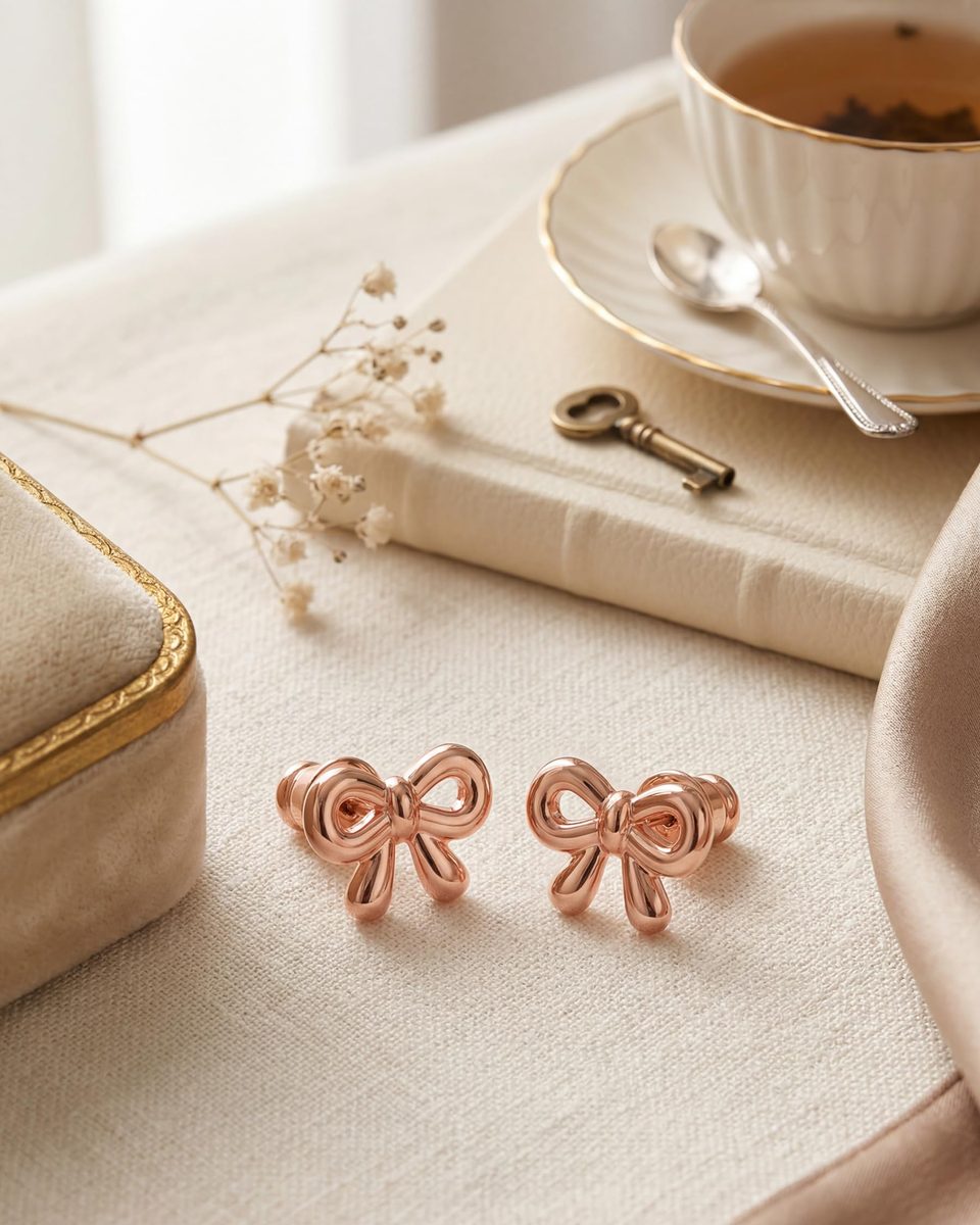 Trendy Rose Gold Stud Earrings – photo 5