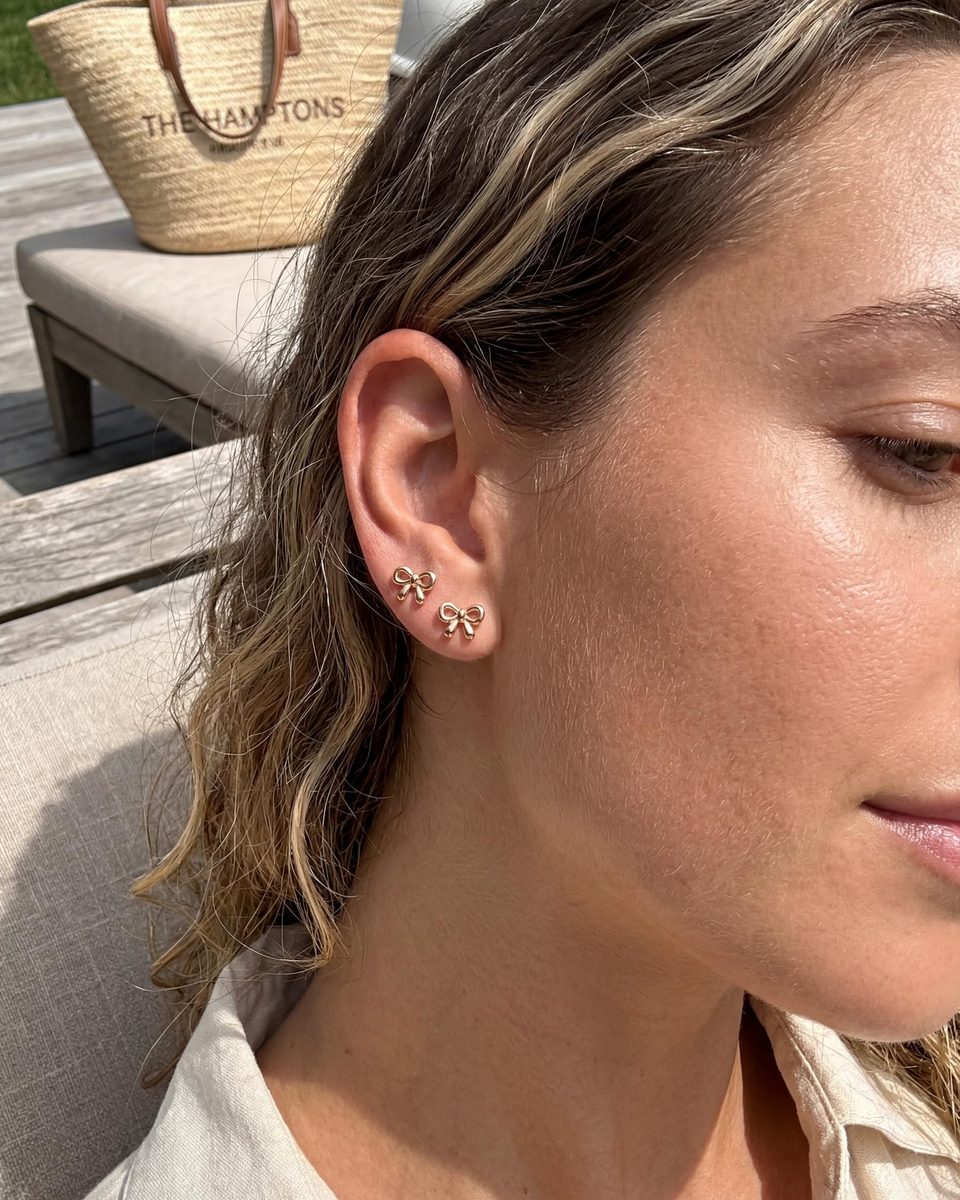 Trendy Rose Gold Stud Earrings – photo 7