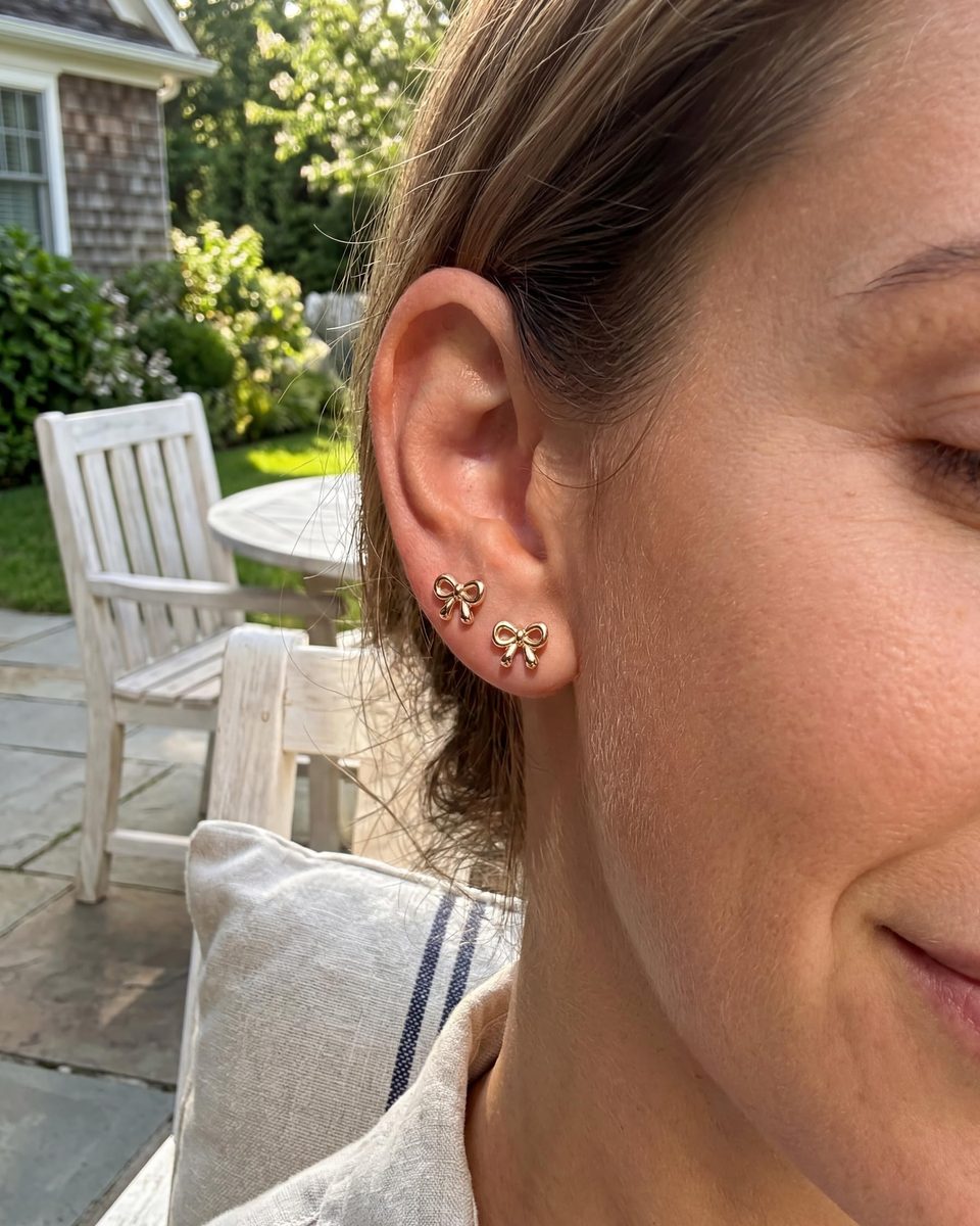 Trendy Rose Gold Stud Earrings – photo 8