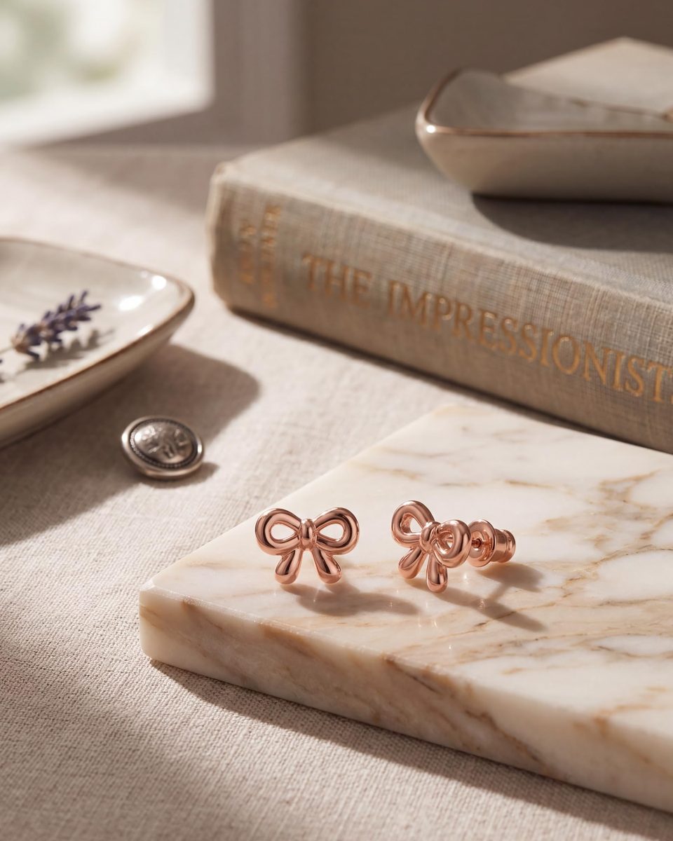 Trendy Rose Gold Stud Earrings – photo 9
