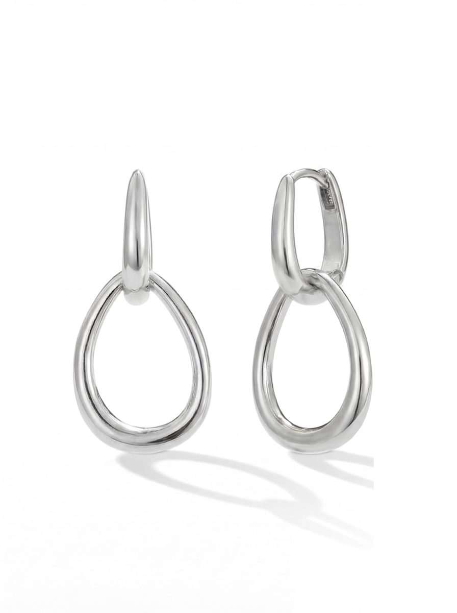 Trendy Silver Huggie Earrings