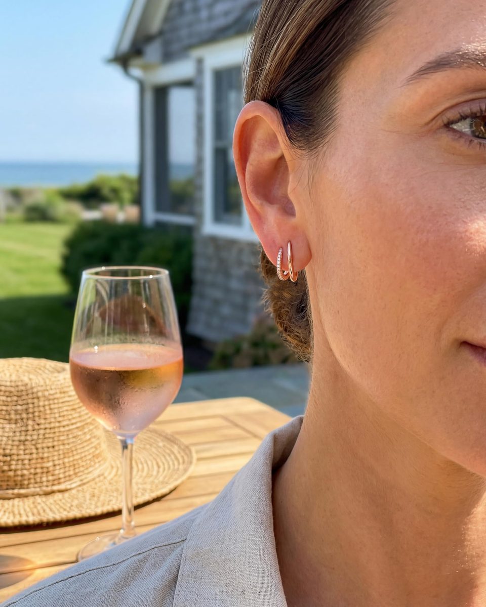 Trendy Rose Gold Stud Earrings – photo 7