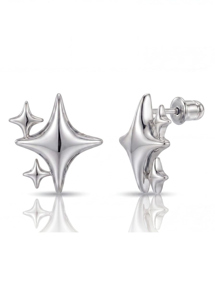 Trendy Silver Stud Earrings