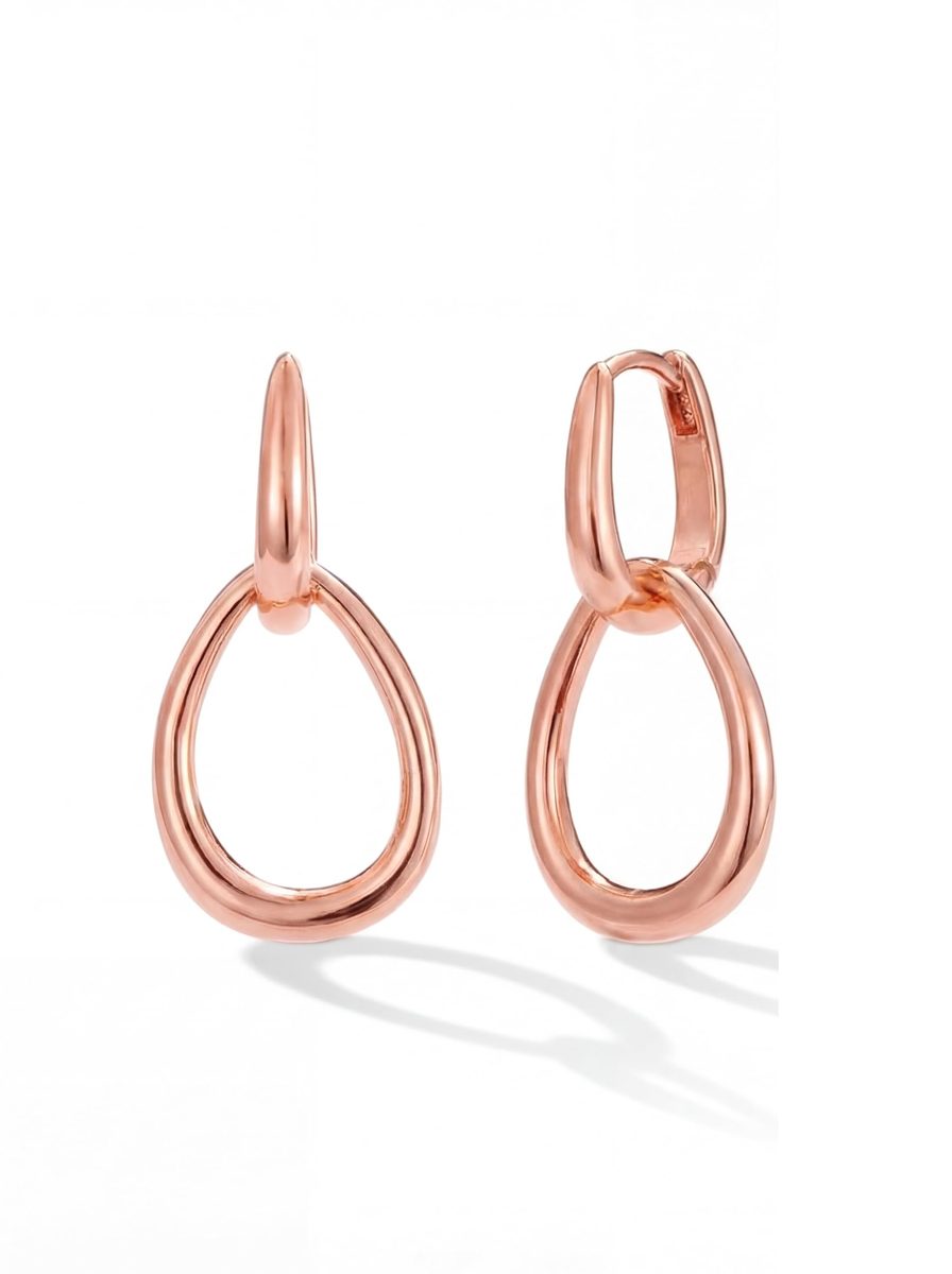Trendy Rose Gold Dangle Earrings