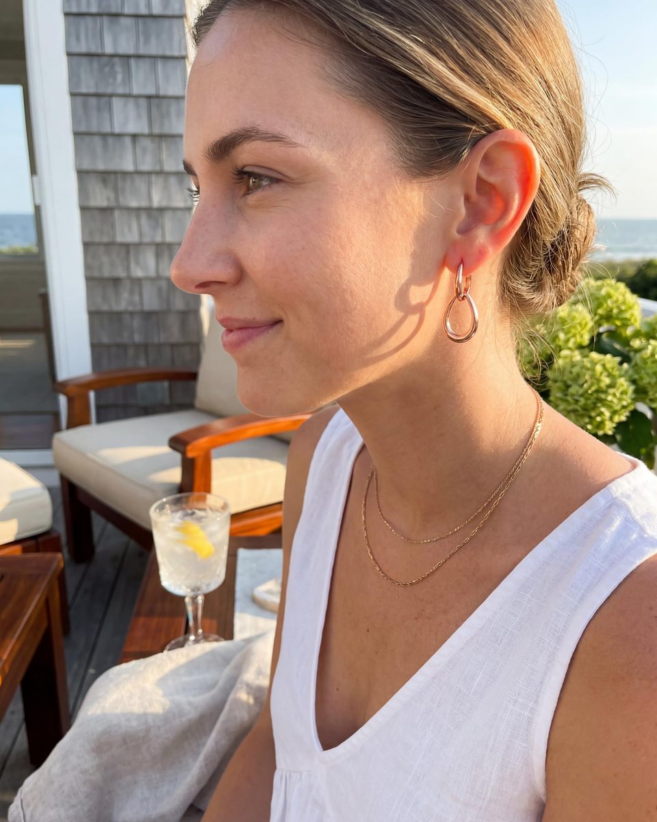 Trendy Rose Gold Dangle Earrings – photo 7