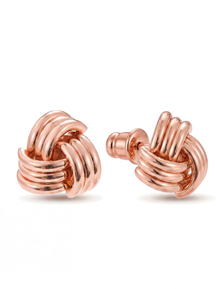 Trendy Rose Gold Stud Earrings