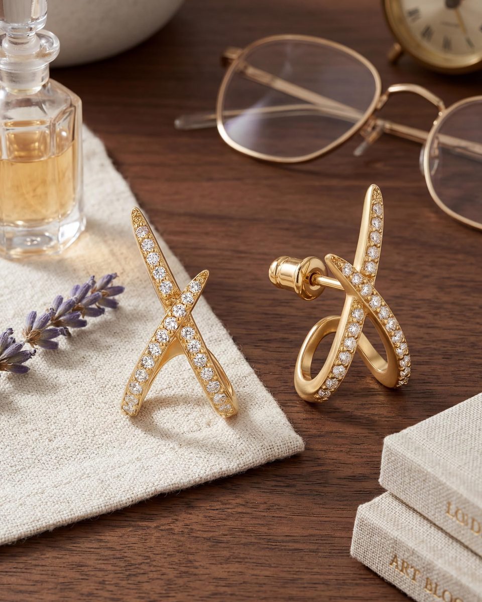 Dainty 14K Gold Stud Earrings – photo 9