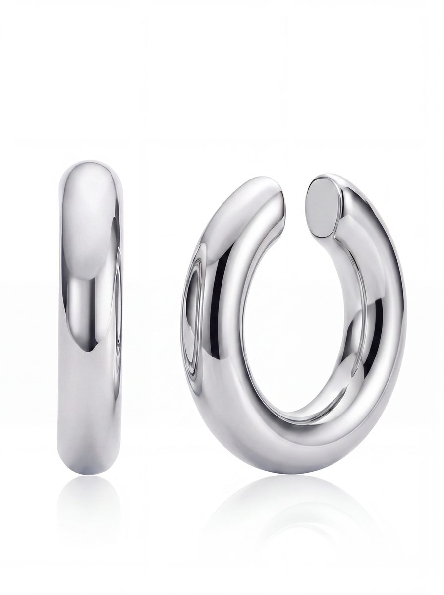 Trendy Silver Hoop Earrings
