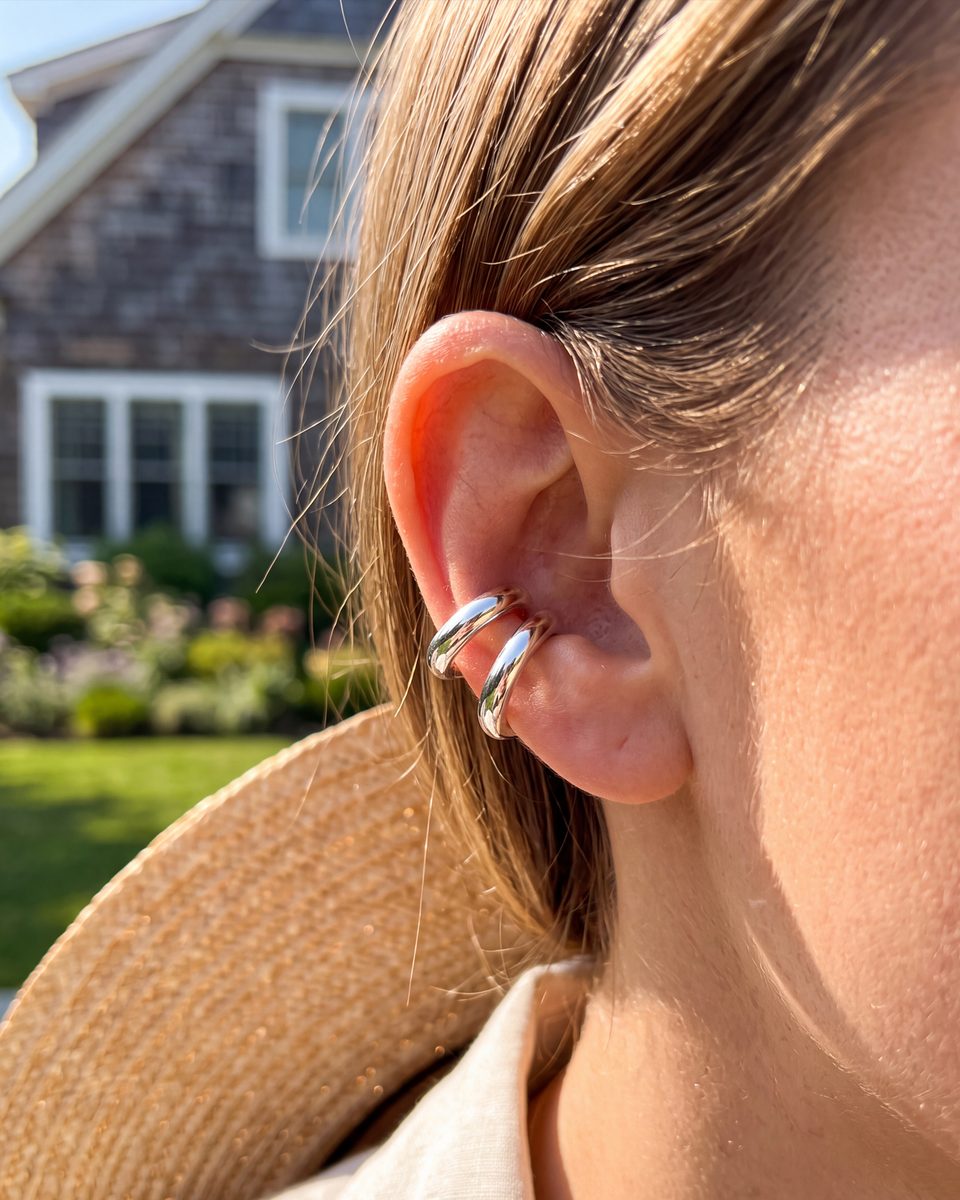 Trendy Silver Hoop Earrings – photo 2