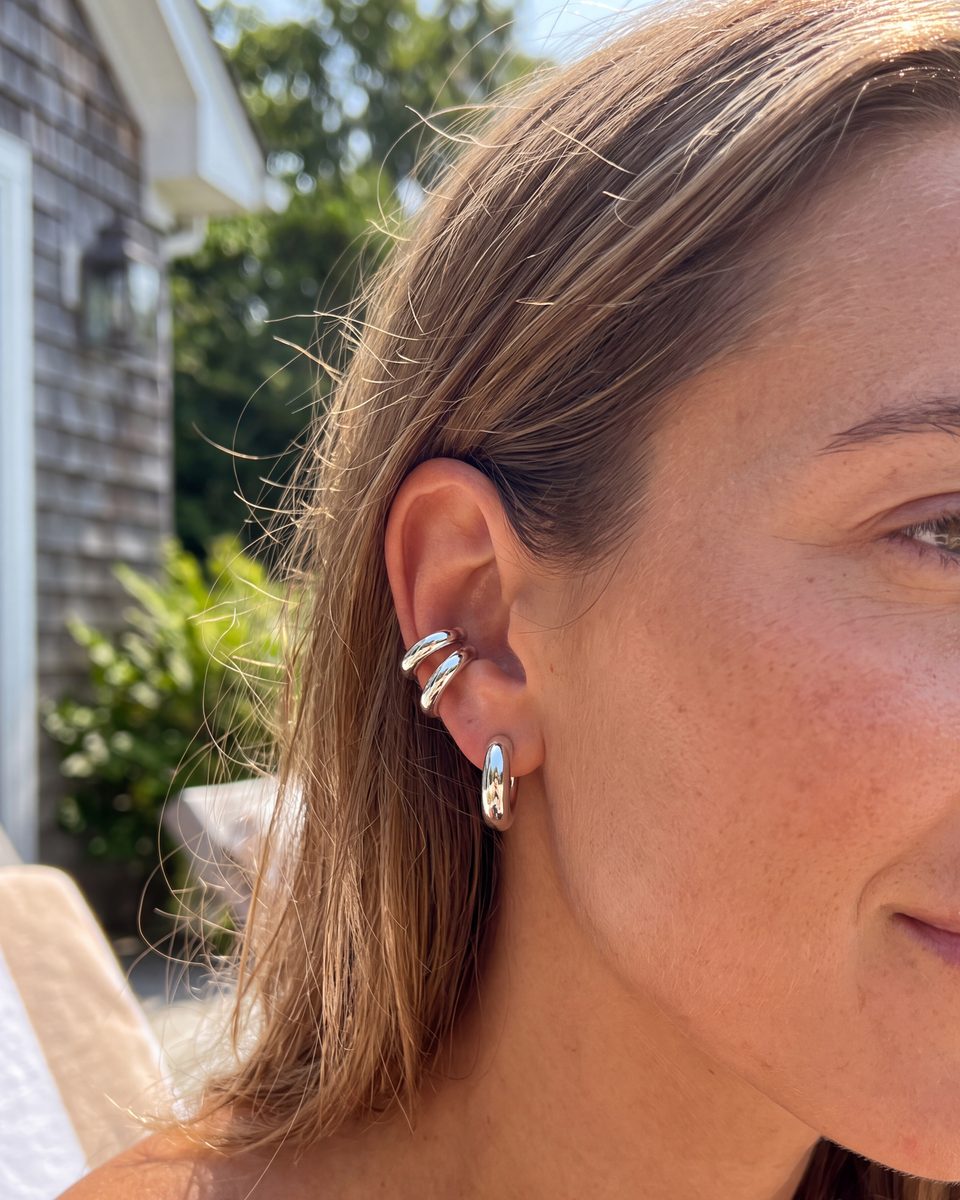 Trendy Silver Hoop Earrings – photo 7