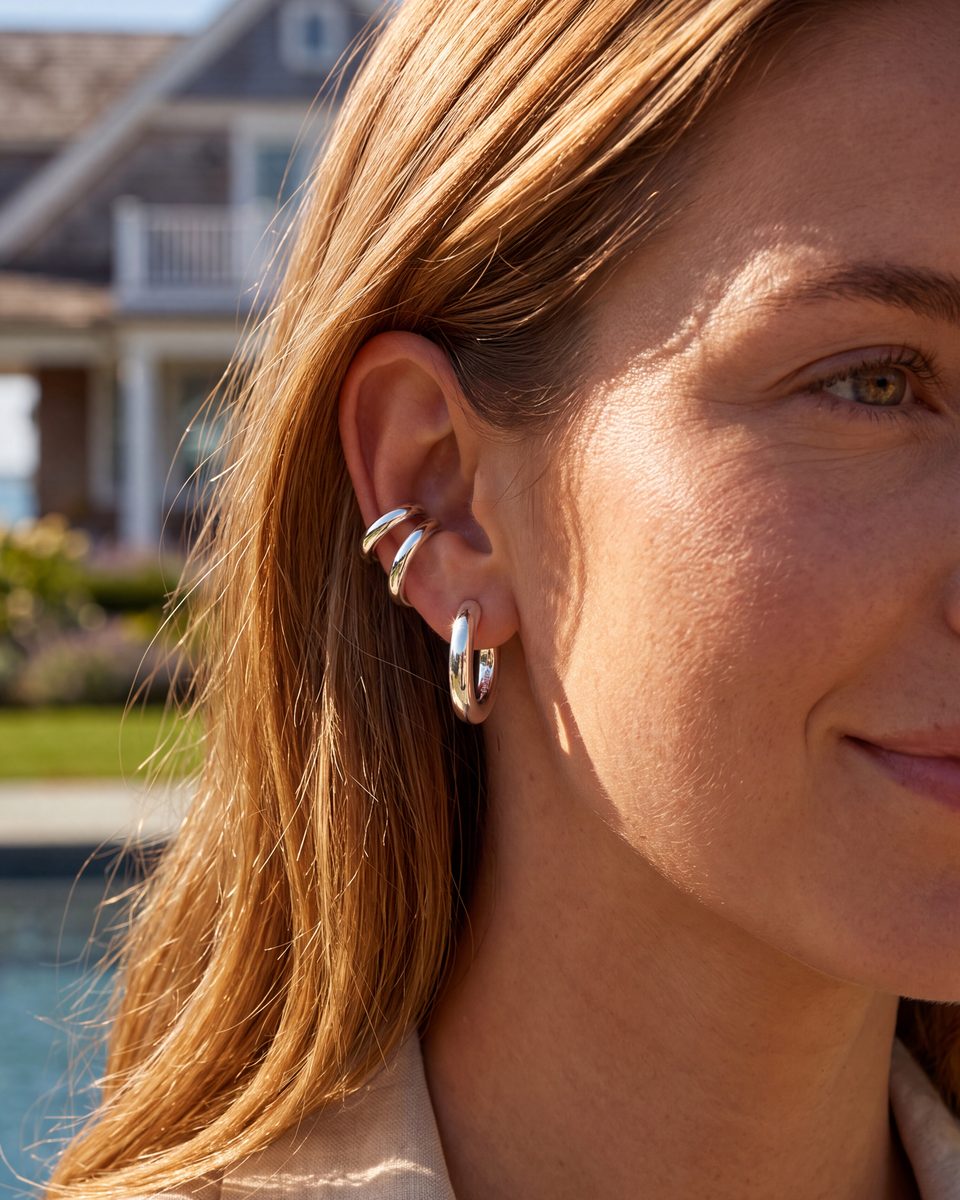 Trendy Silver Hoop Earrings – photo 8