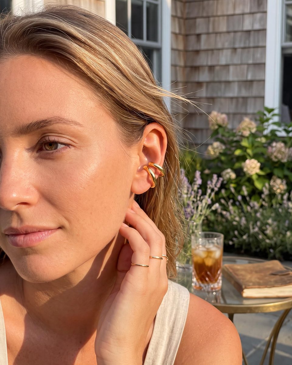 Trendy Gold Ear Cuff Earrings – photo 3