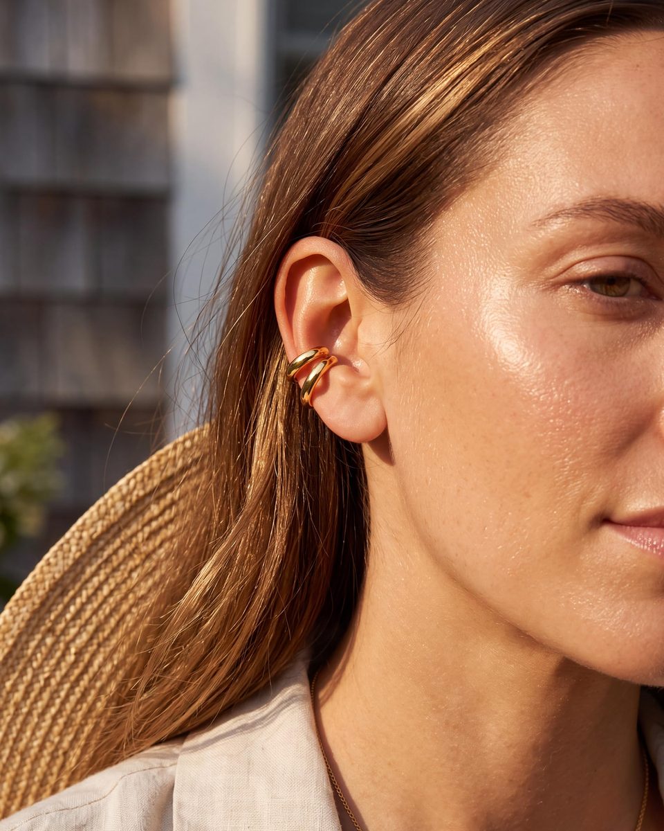 Trendy Gold Ear Cuff Earrings – photo 4