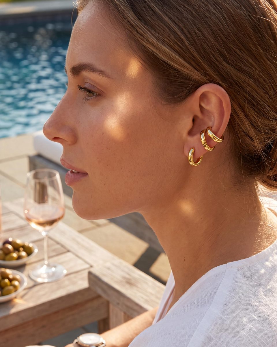 Trendy Gold Ear Cuff Earrings – photo 7