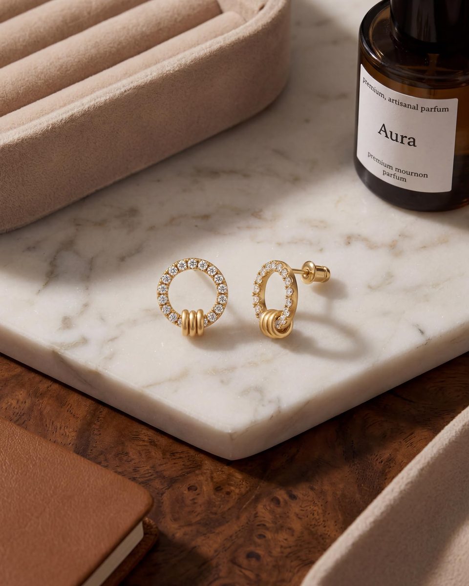 Dainty 14K Gold Stud Earrings – photo 6
