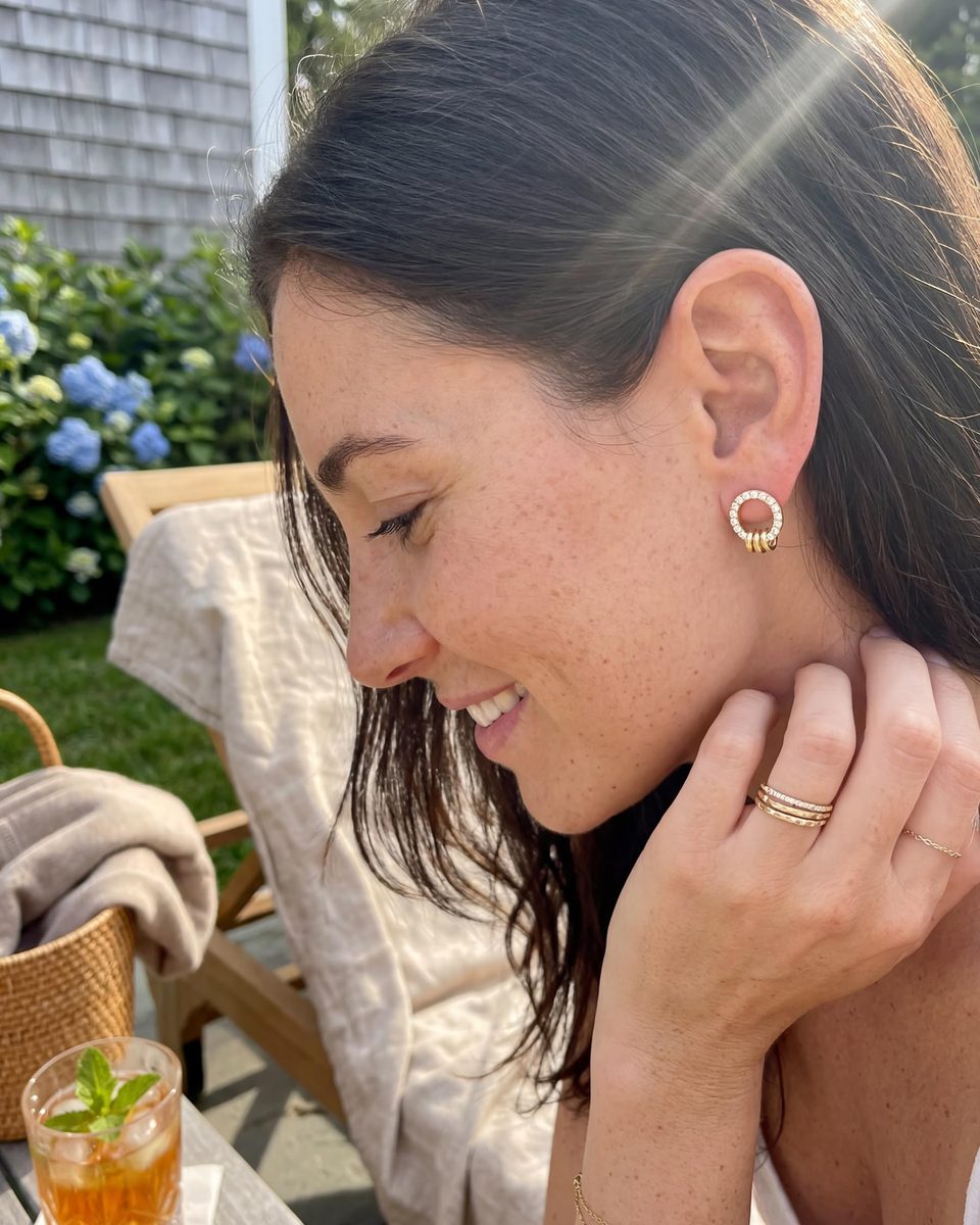 Dainty 14K Gold Stud Earrings – photo 7