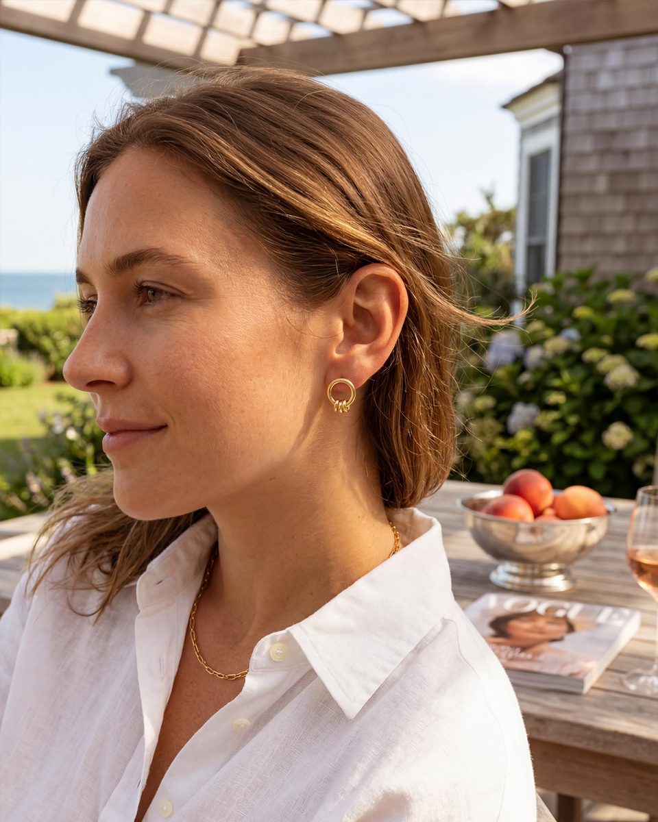 Dainty 14K Gold Stud Earrings – photo 4