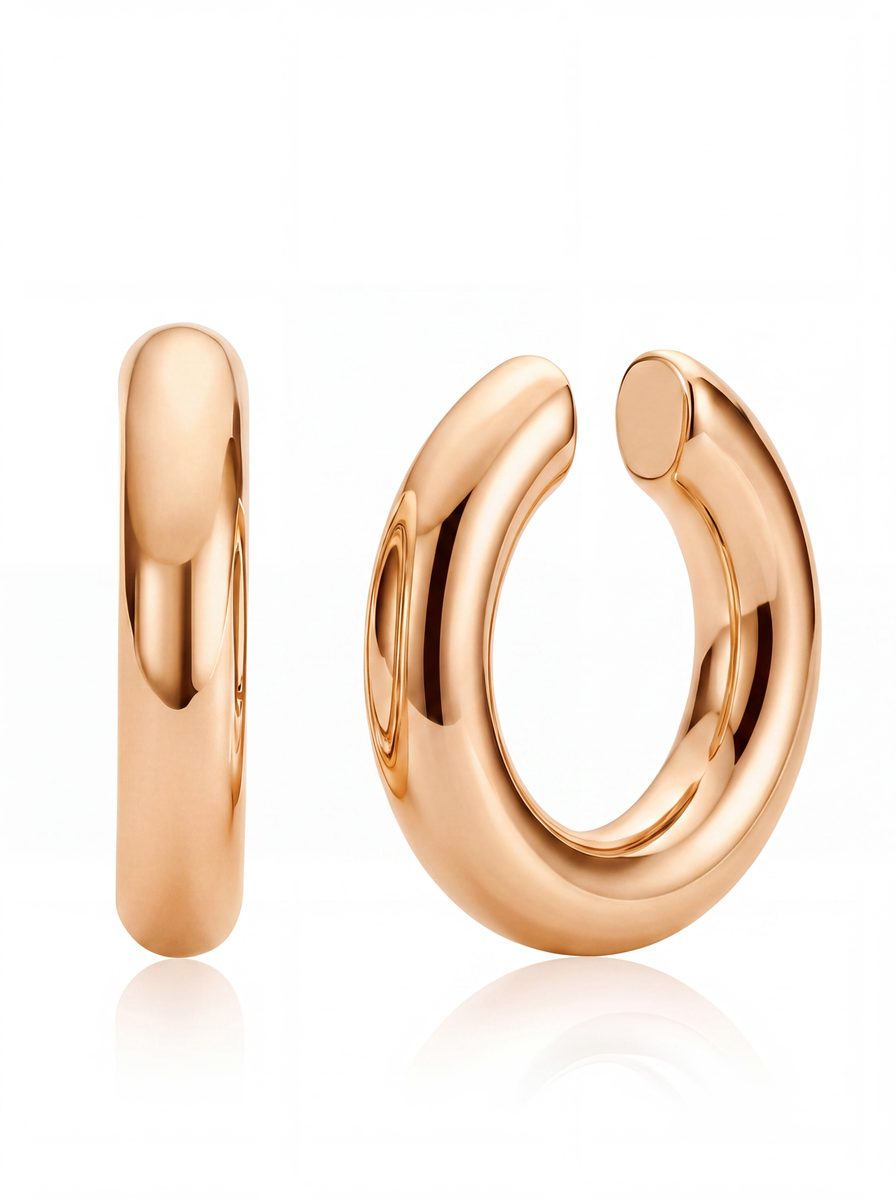 Trendy Rose Gold Hoop Earrings