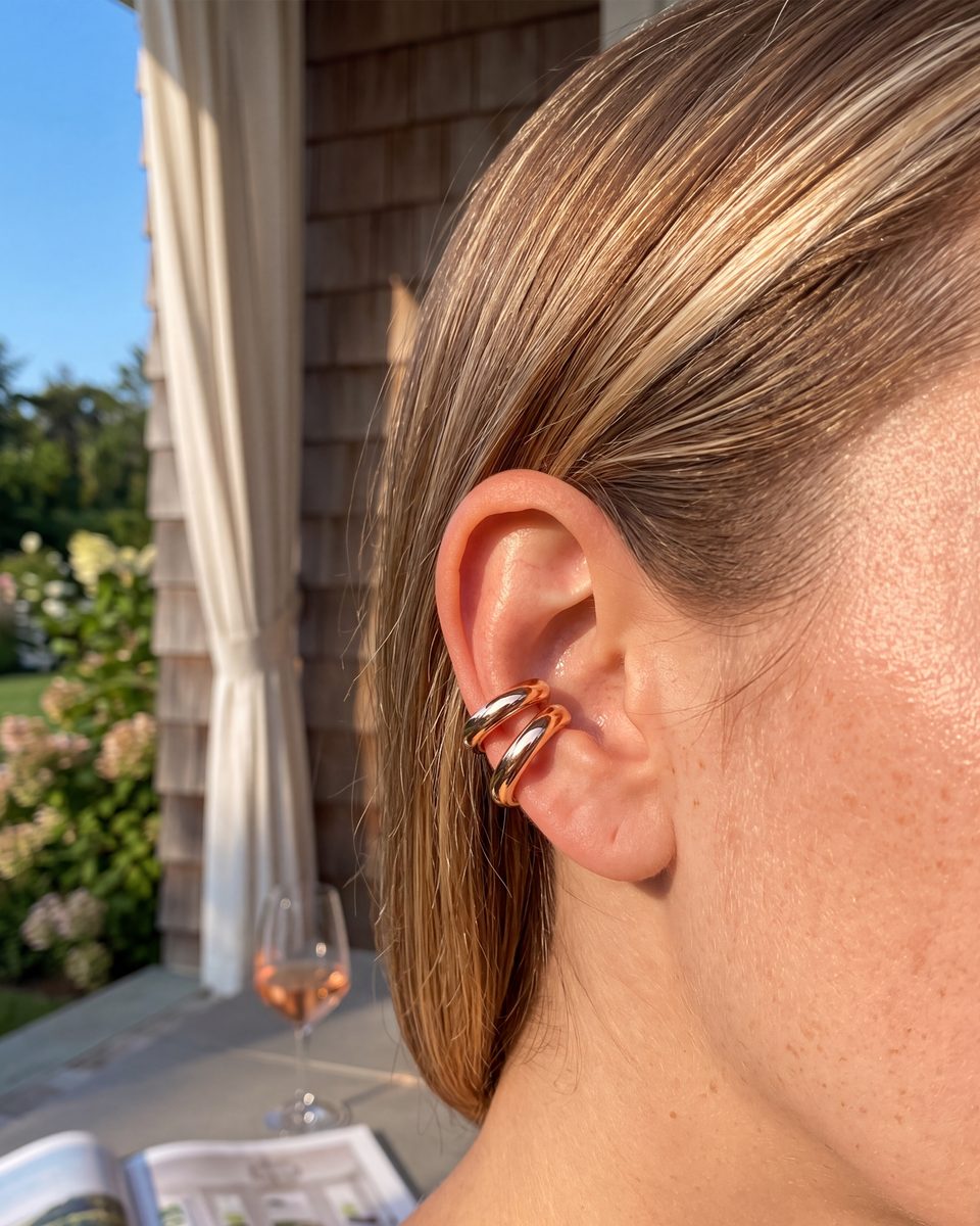 Trendy Rose Gold Hoop Earrings – photo 4