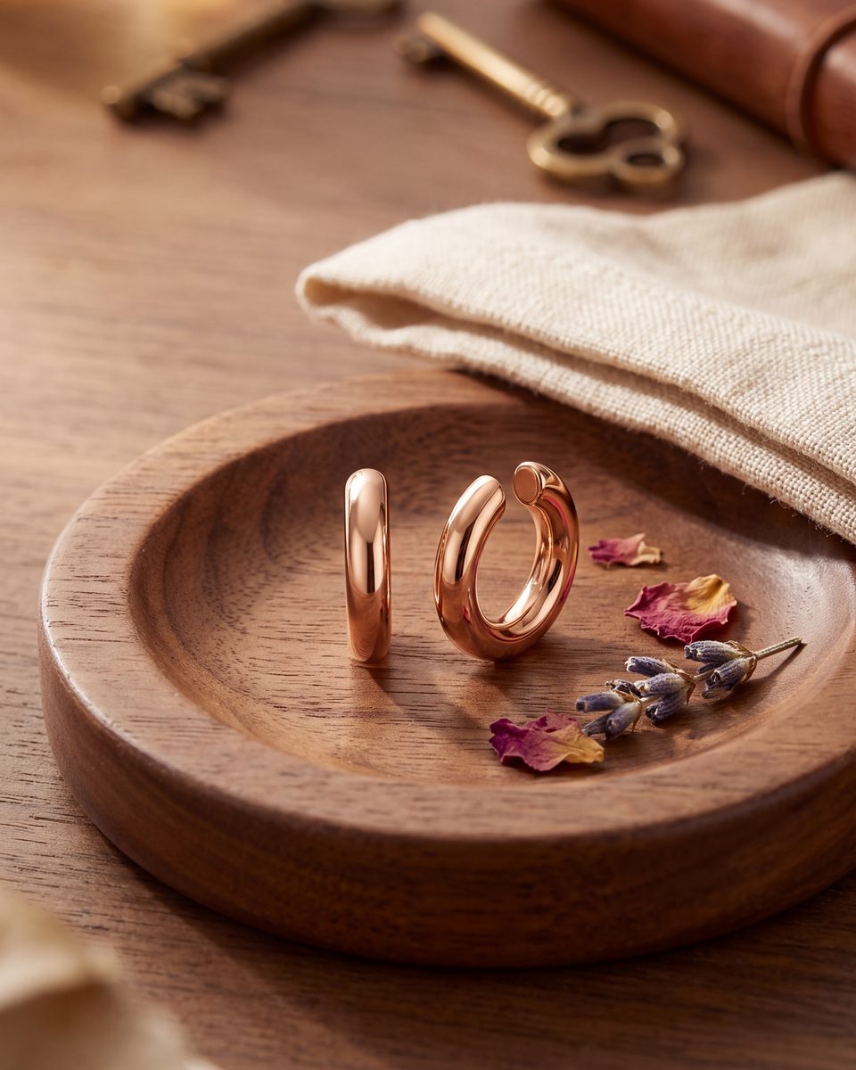 Trendy Rose Gold Hoop Earrings – photo 5
