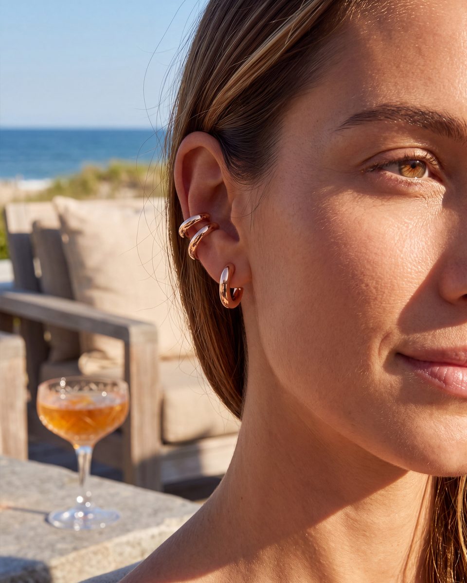 Trendy Rose Gold Hoop Earrings – photo 7