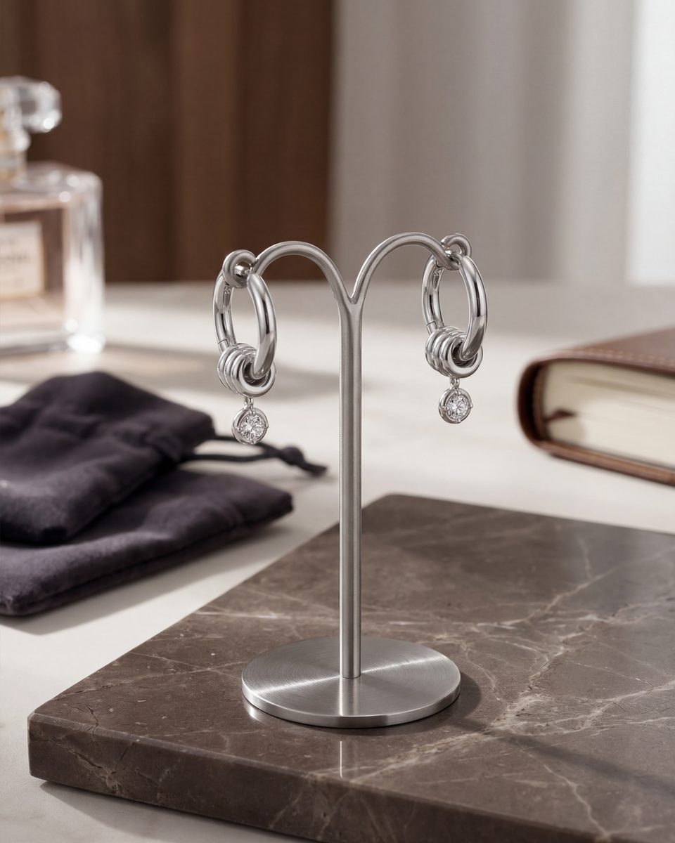Trendy Silver Huggie Earrings – photo 6