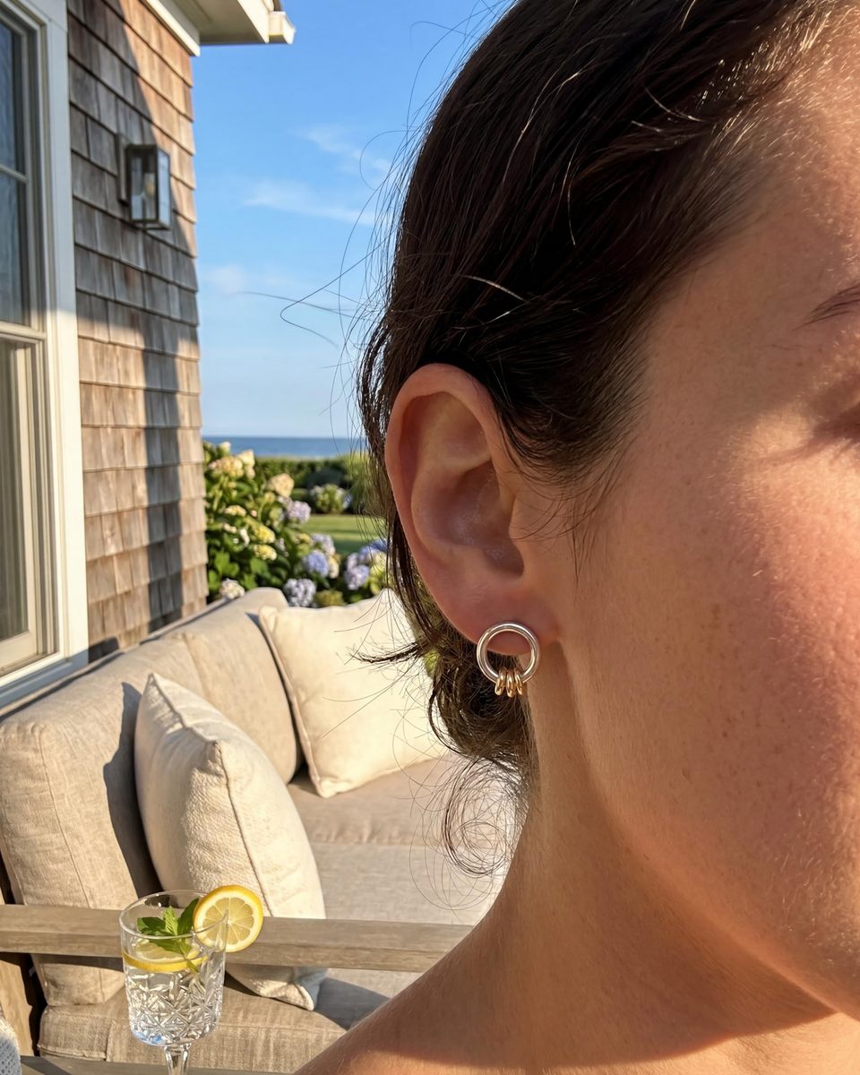 Dainty Silver Stud Earrings – photo 4