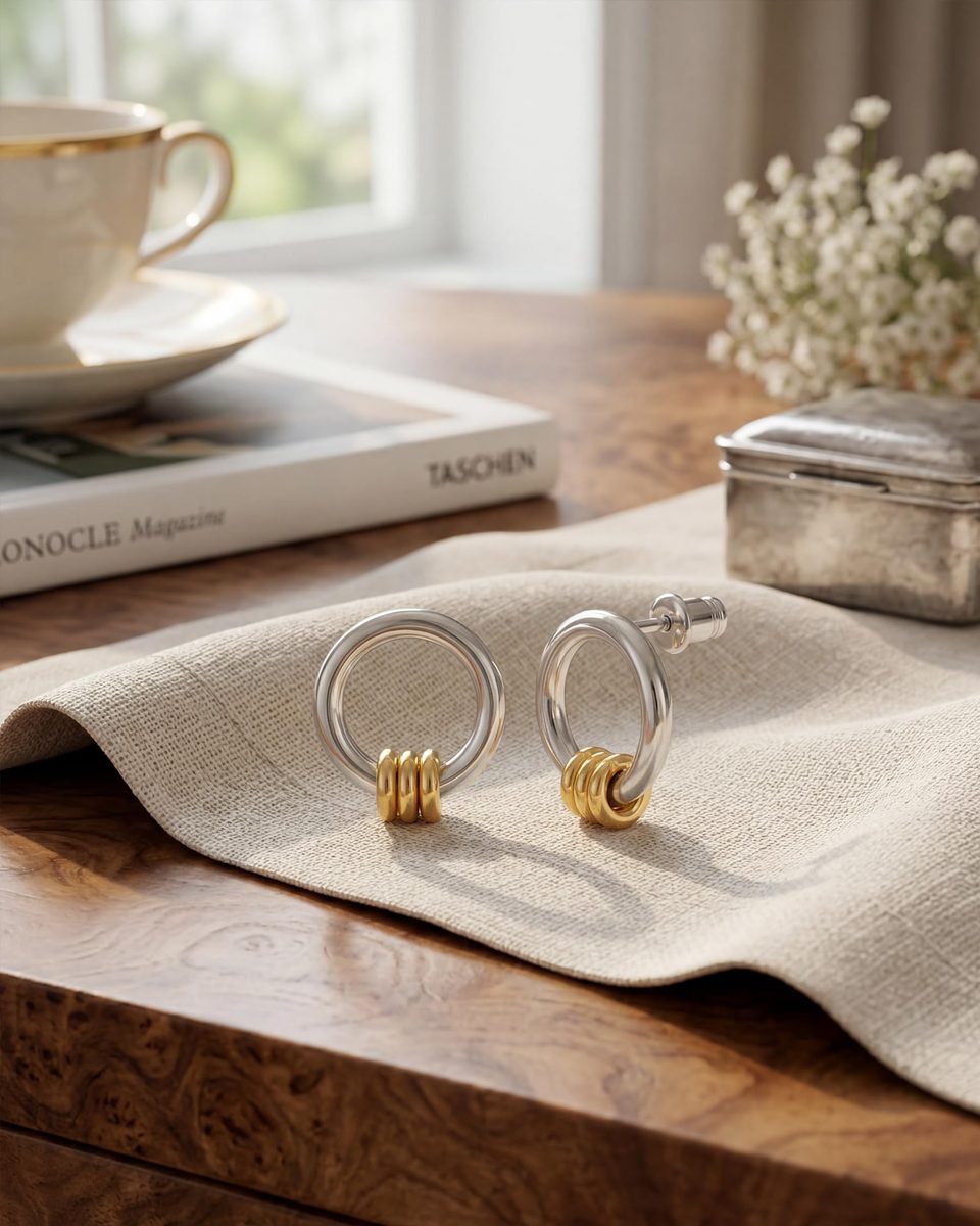Dainty Silver Stud Earrings – photo 5