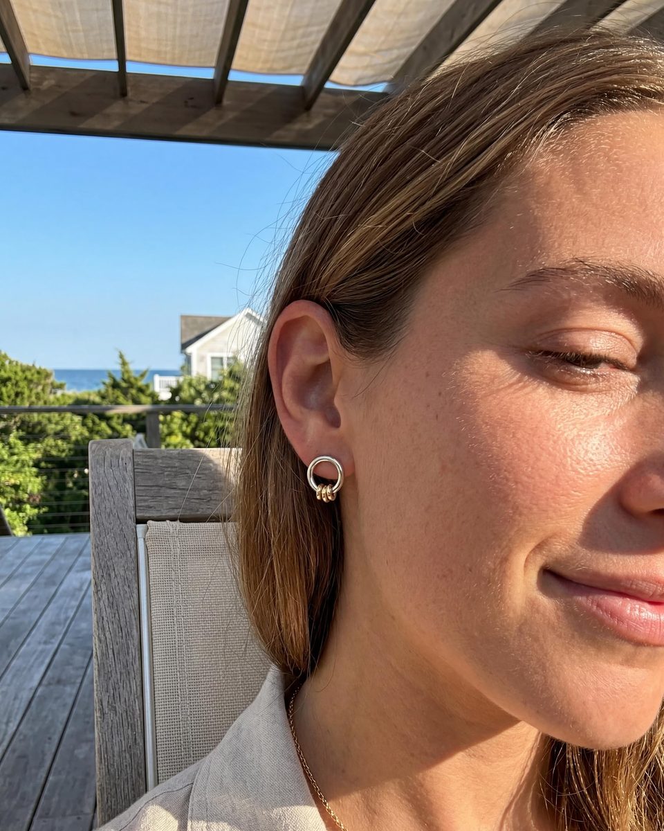 Dainty Silver Stud Earrings – photo 8