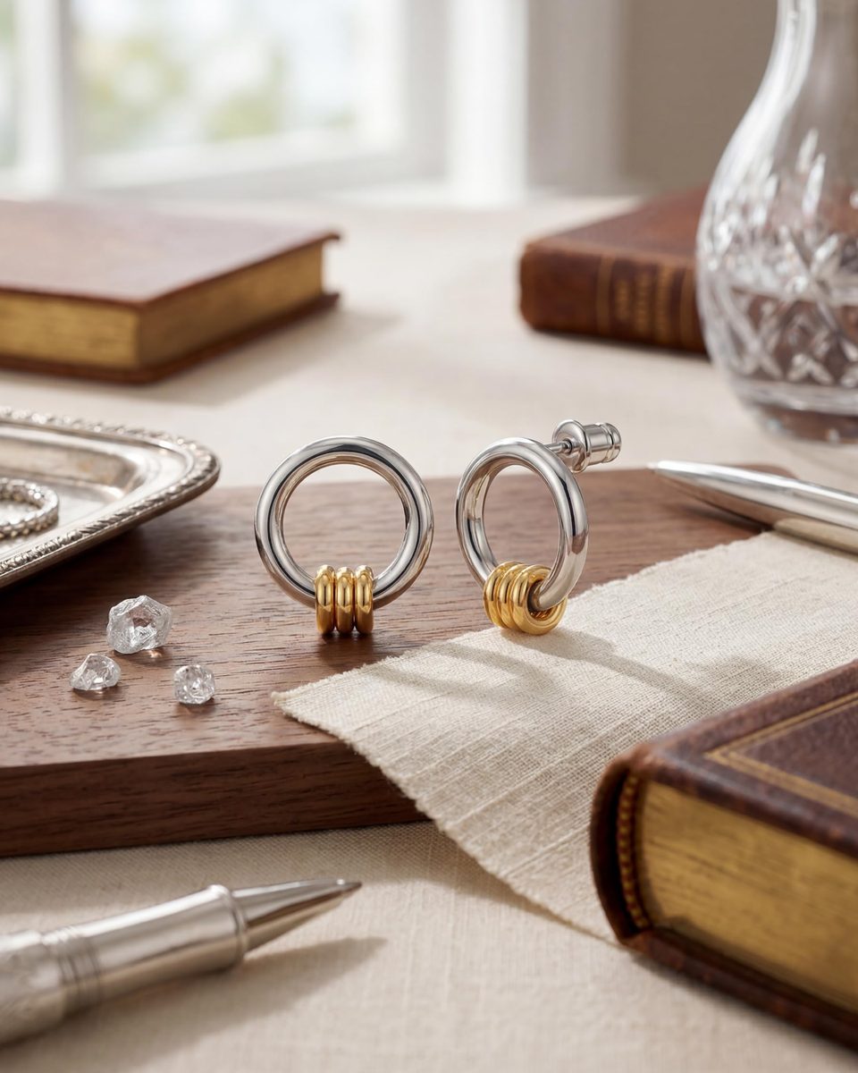 Dainty Silver Stud Earrings – photo 9