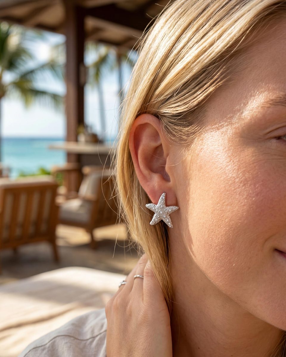 Dainty Silver Stud Earrings – photo 4