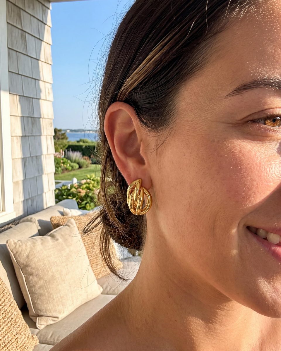 Trendy 14K Gold Stud Earrings – photo 8