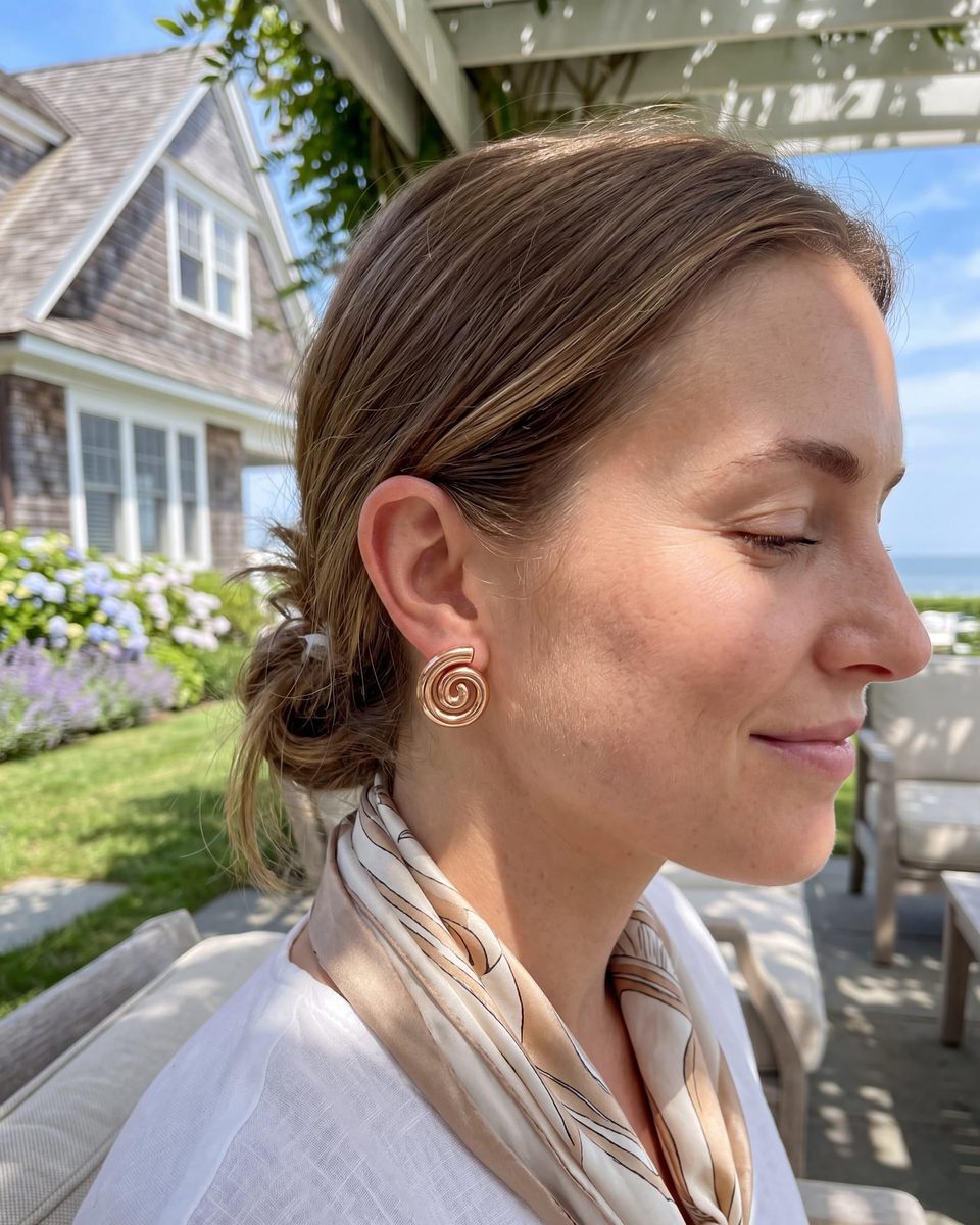 Trendy Rose Gold Stud Earrings – photo 7