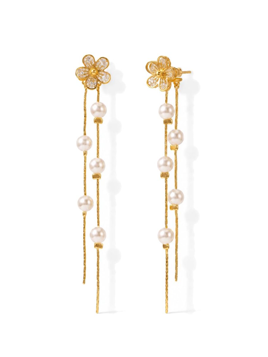 Trendy 14K Gold Dangle Earrings