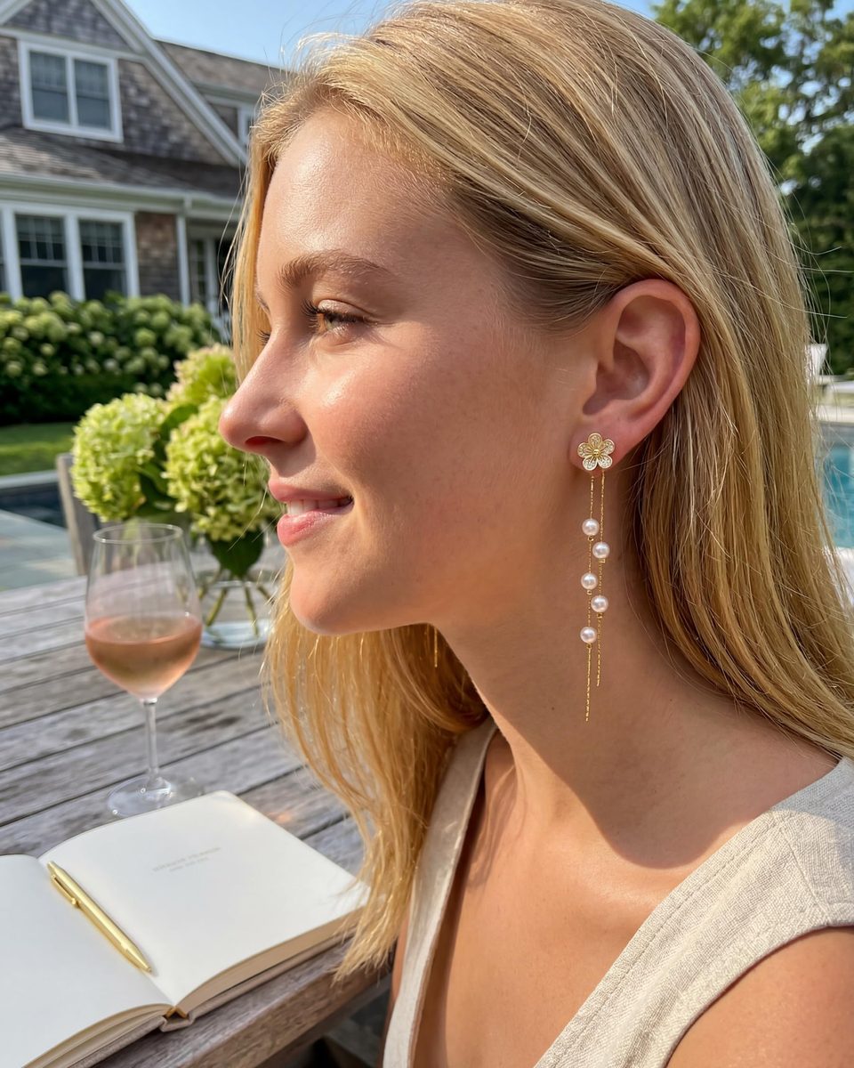 Trendy 14K Gold Dangle Earrings – photo 2