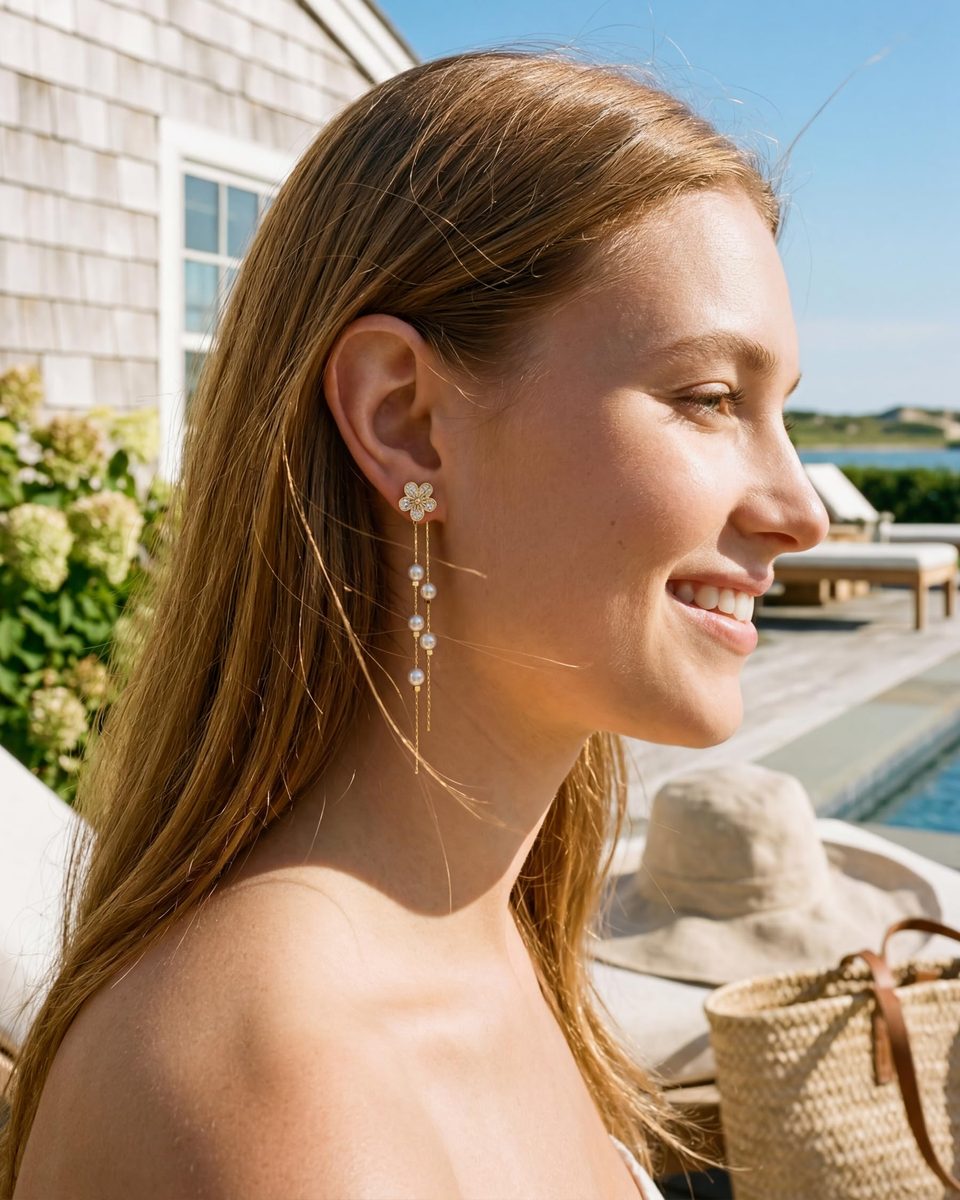 Trendy 14K Gold Dangle Earrings – photo 3