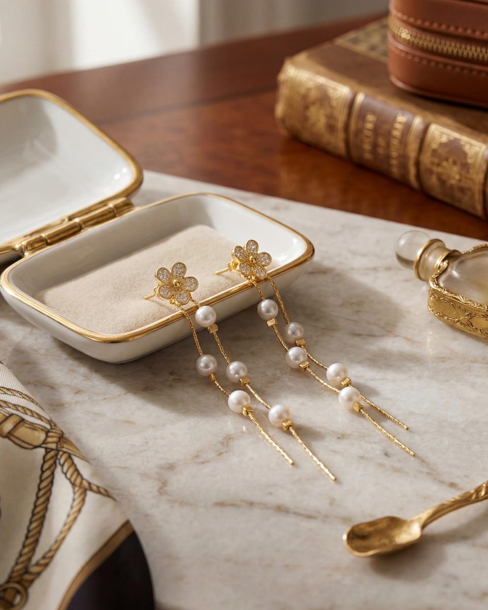 Trendy 14K Gold Dangle Earrings – photo 6