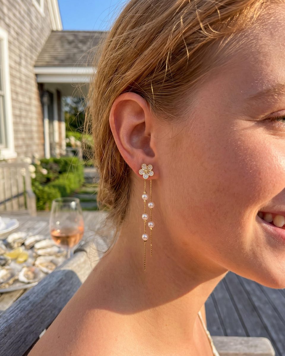Trendy 14K Gold Dangle Earrings – photo 7