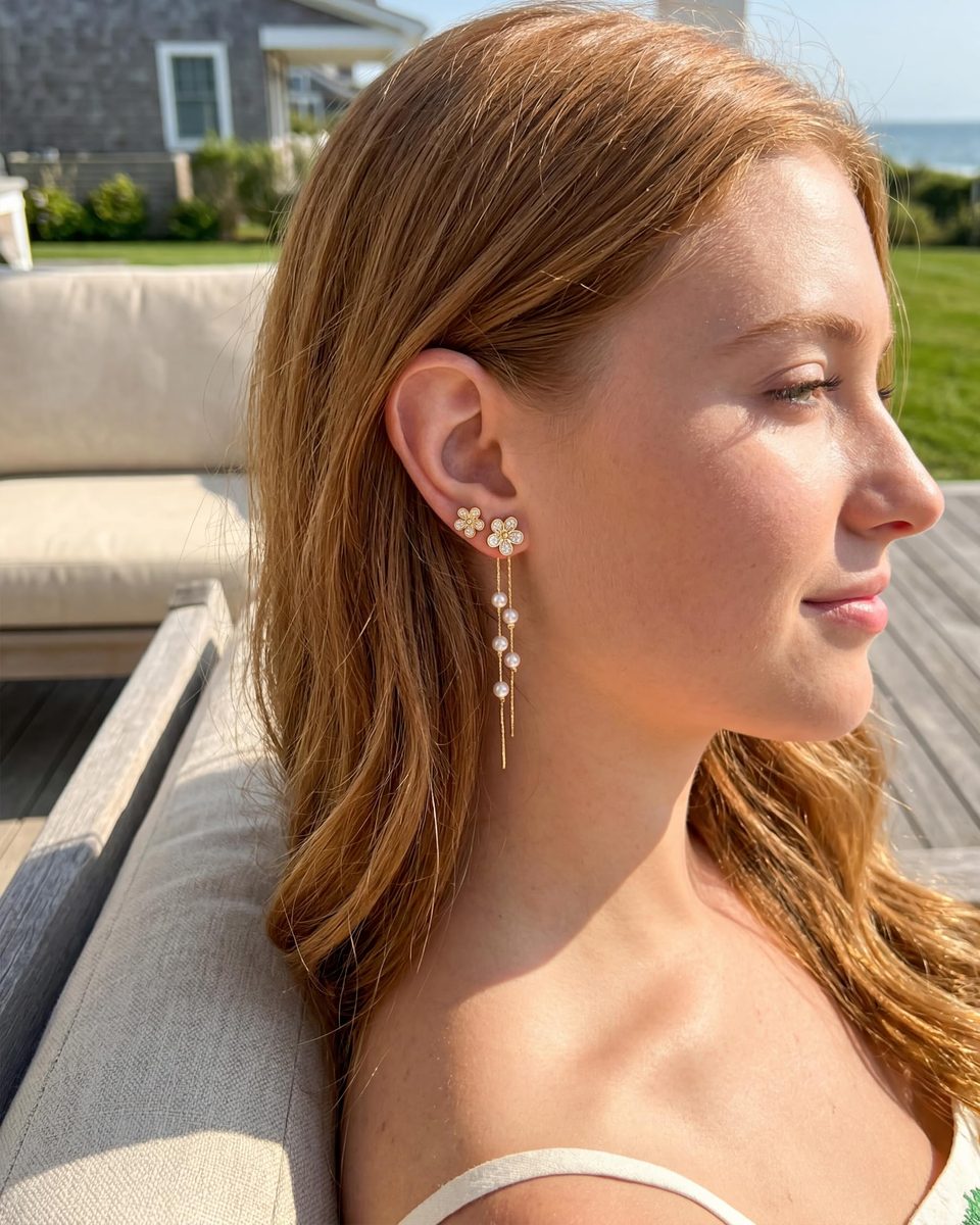 Trendy 14K Gold Dangle Earrings – photo 8