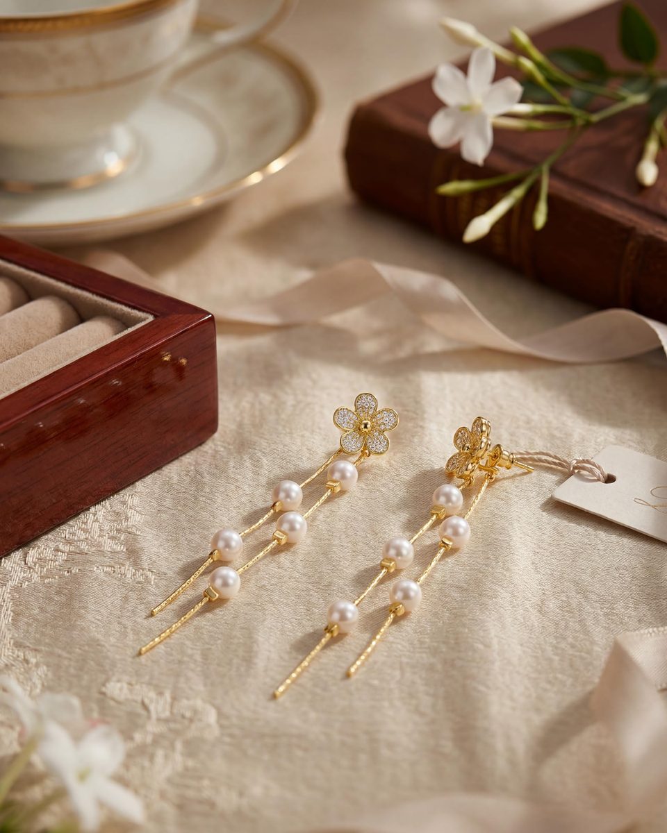 Trendy 14K Gold Dangle Earrings – photo 9