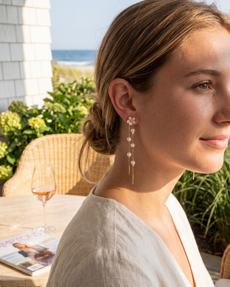 Trendy Rose Gold Dangle Earrings – photo 7