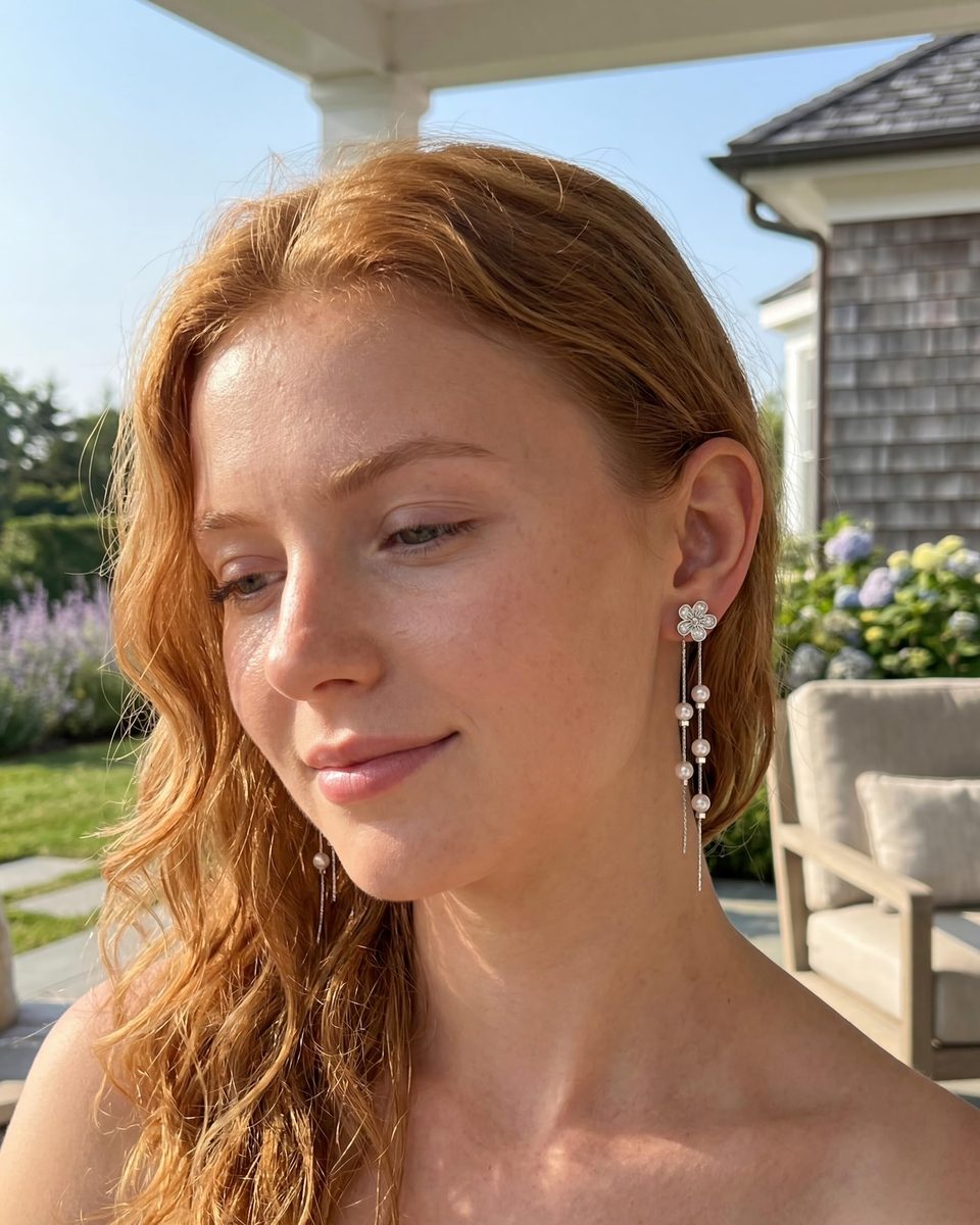 Dainty Silver Dangle Earrings – photo 2