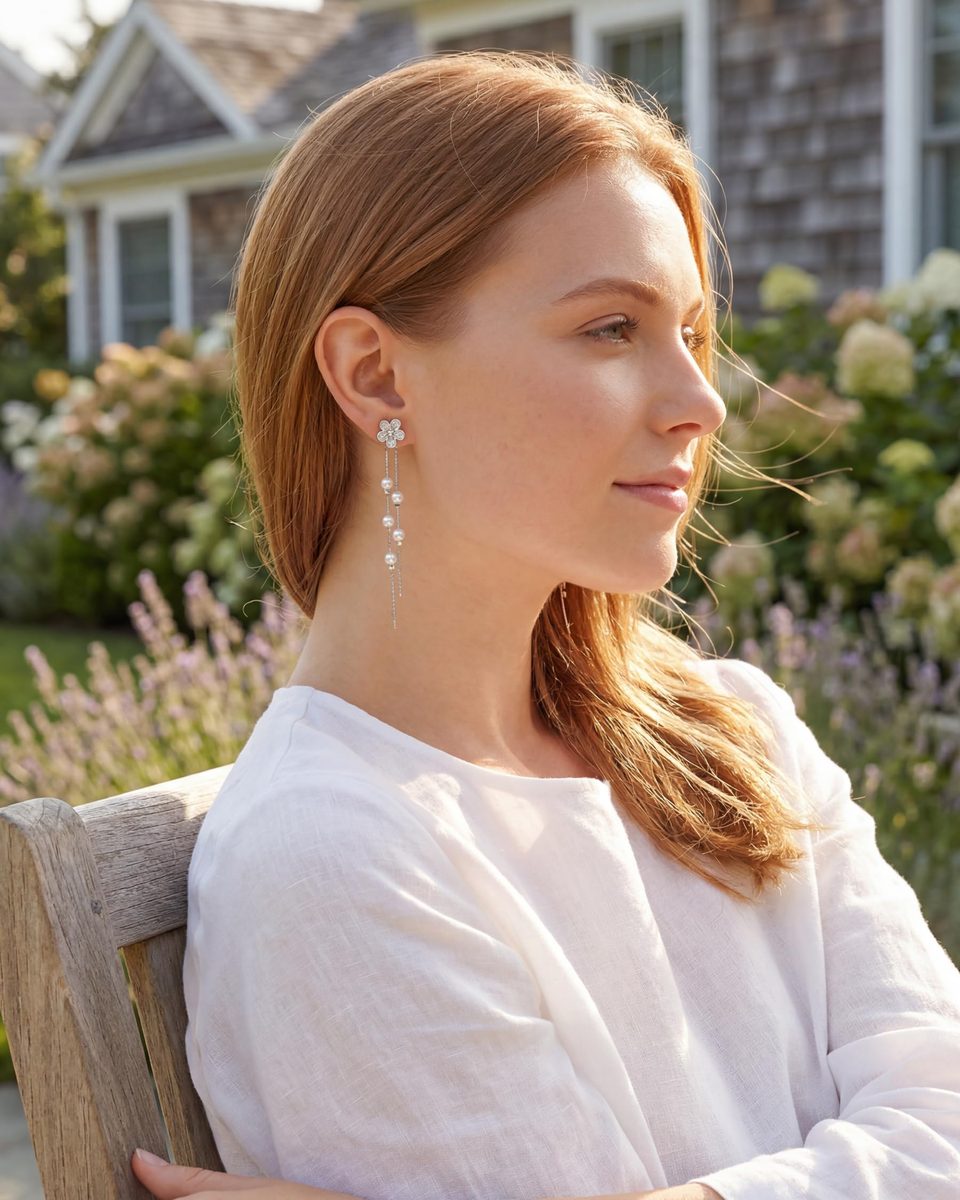 Dainty Silver Dangle Earrings – photo 7