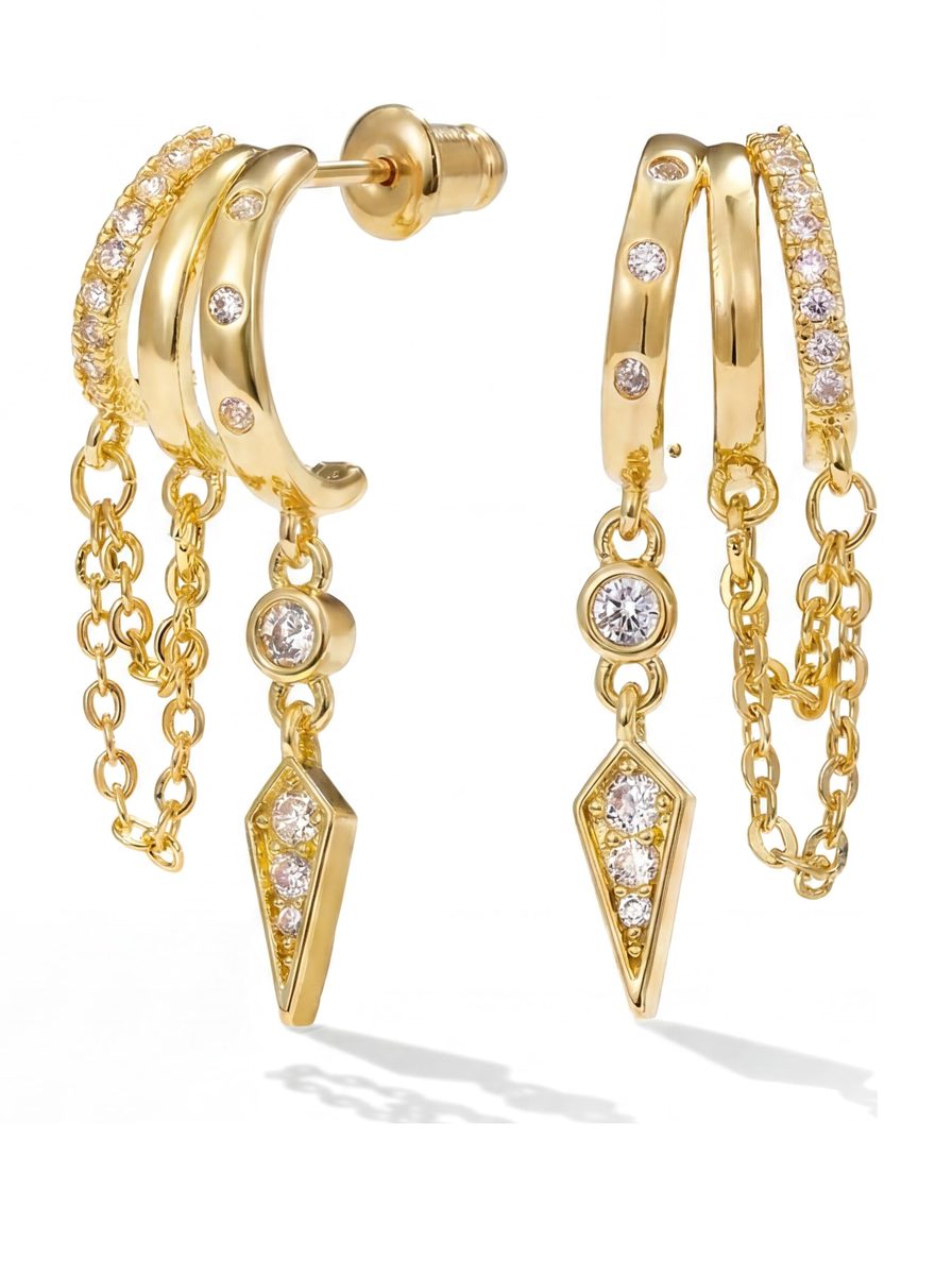 Trendy 14K Gold Dangle Earrings