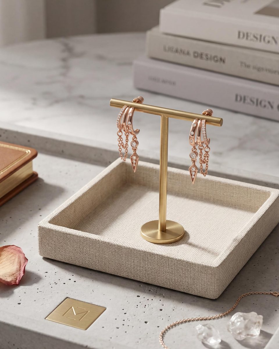 Trendy Rose Gold Huggie Earrings – photo 8