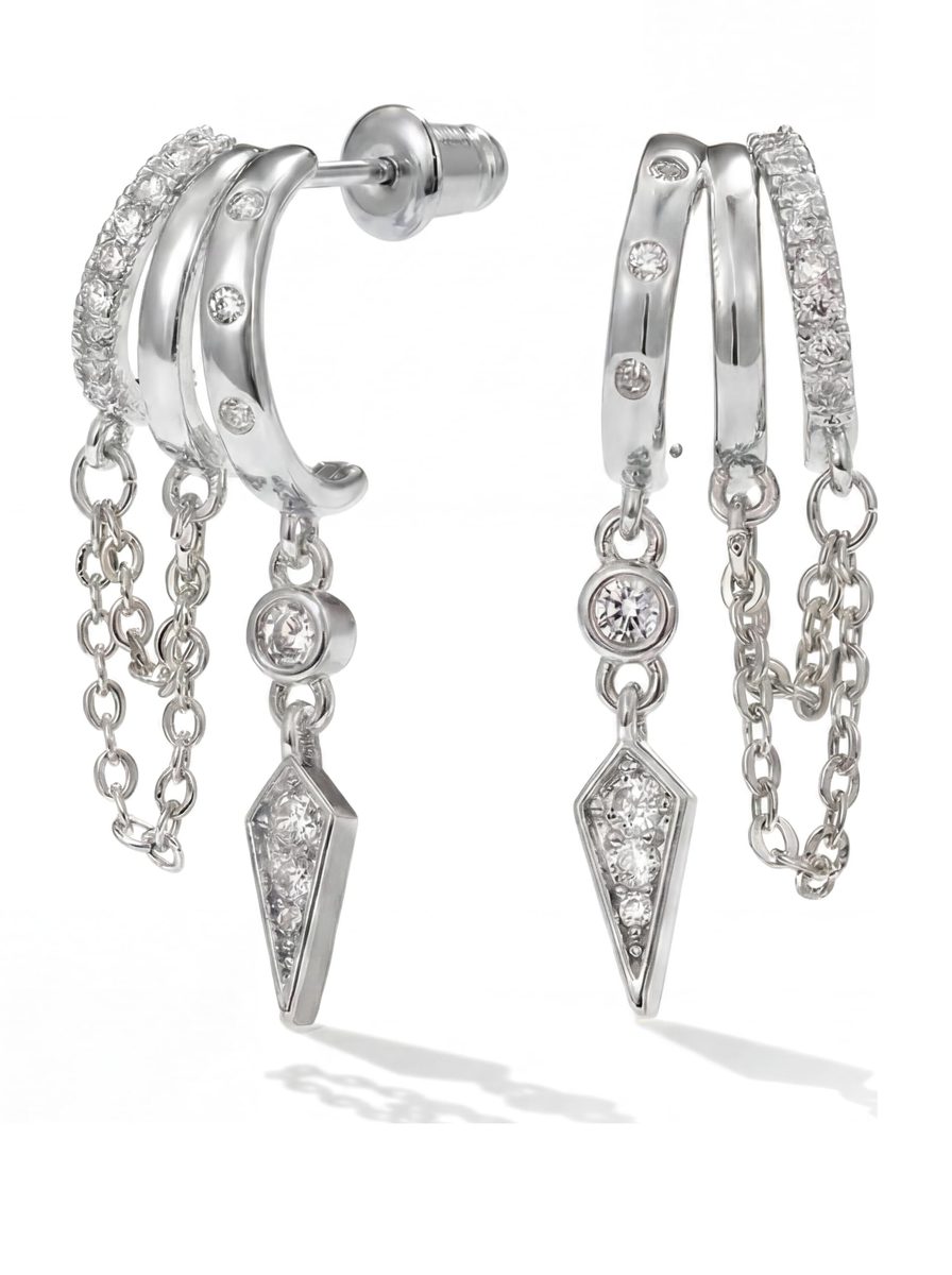 Trendy Silver Huggie Earrings