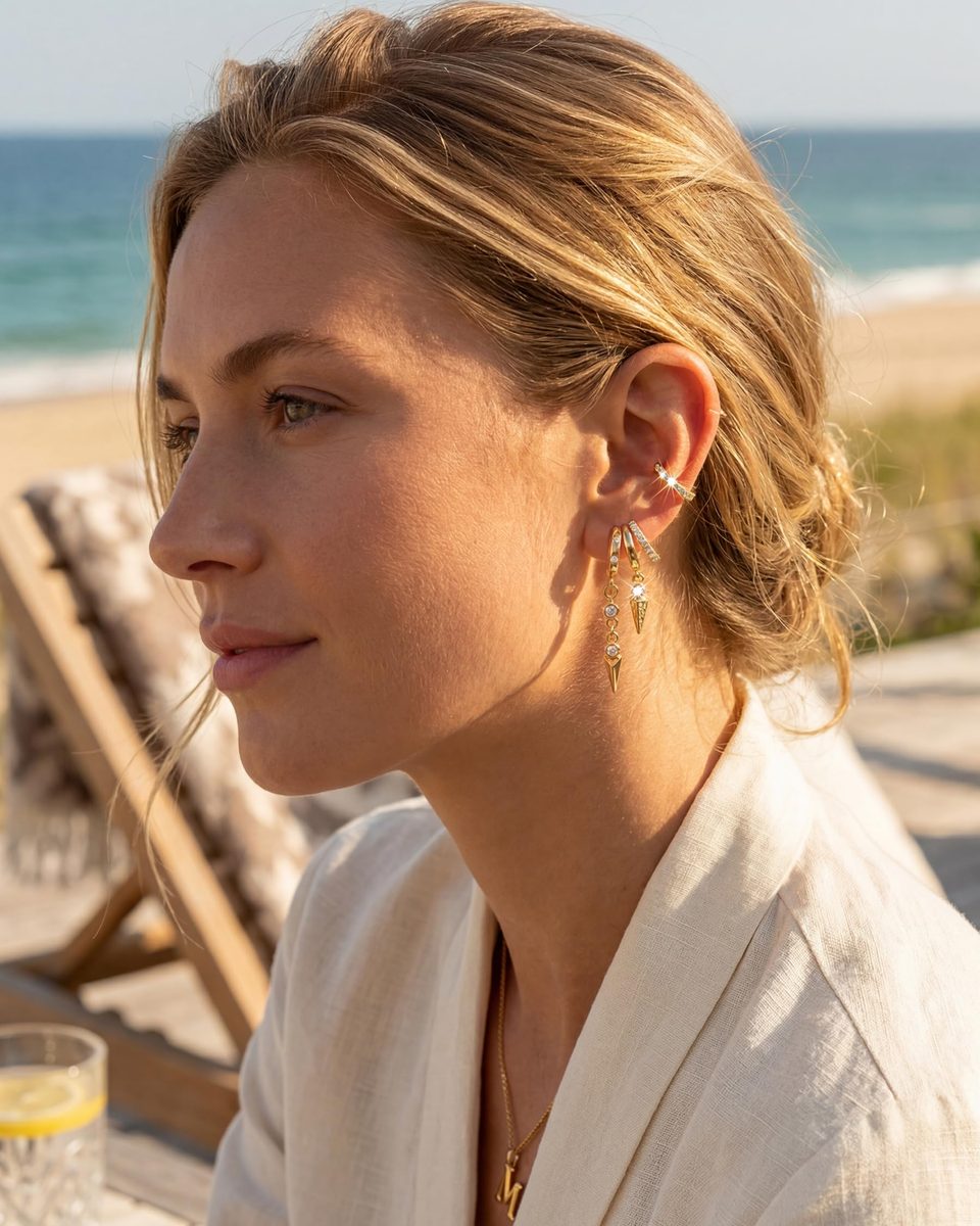 Trendy 14K Gold Dangle Earrings – photo 4