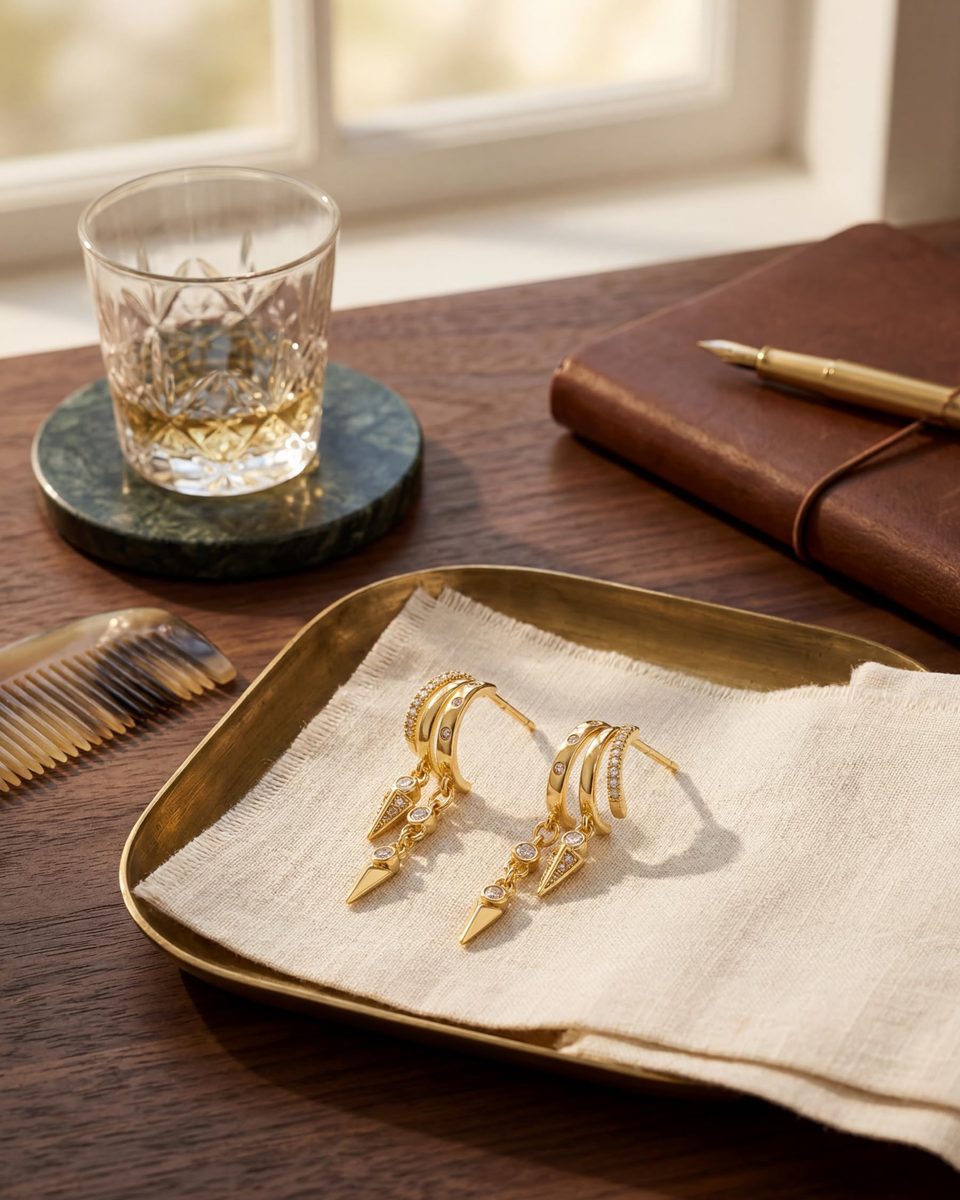 Trendy 14K Gold Dangle Earrings – photo 5