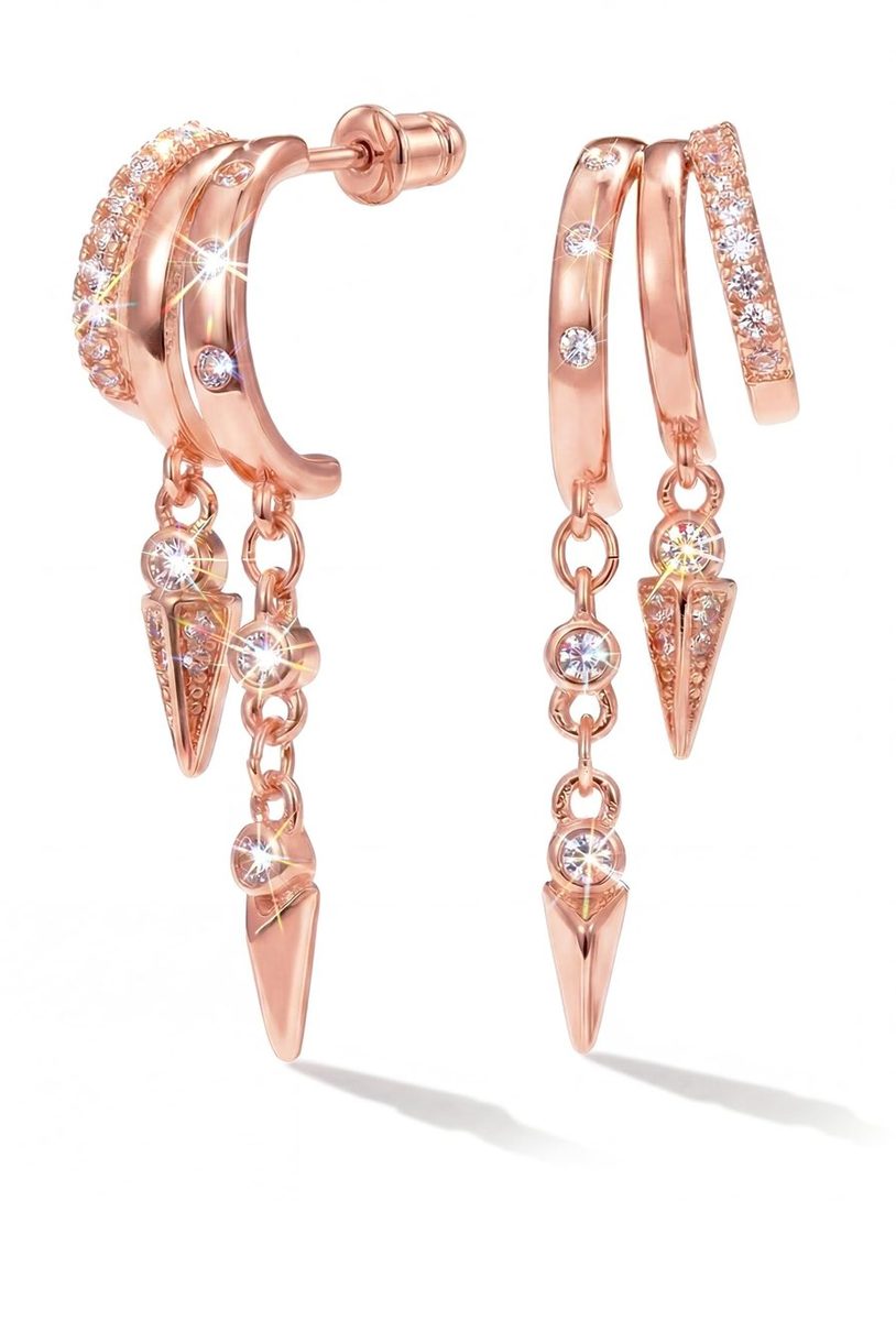 Trendy Rose Gold Huggie Earrings